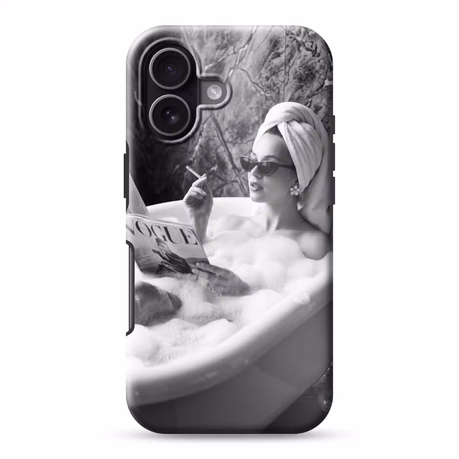 Relaxt - Bad - Zwart - Wit Toughcase MagSafe Apple iPhone 17 klein -3d