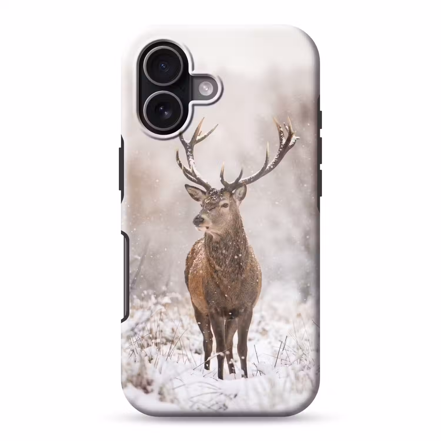 Edelhert - Bos - Sneeuw - Winter - Majestueus Toughcase MagSafe Apple iPhone 17 klein -3d