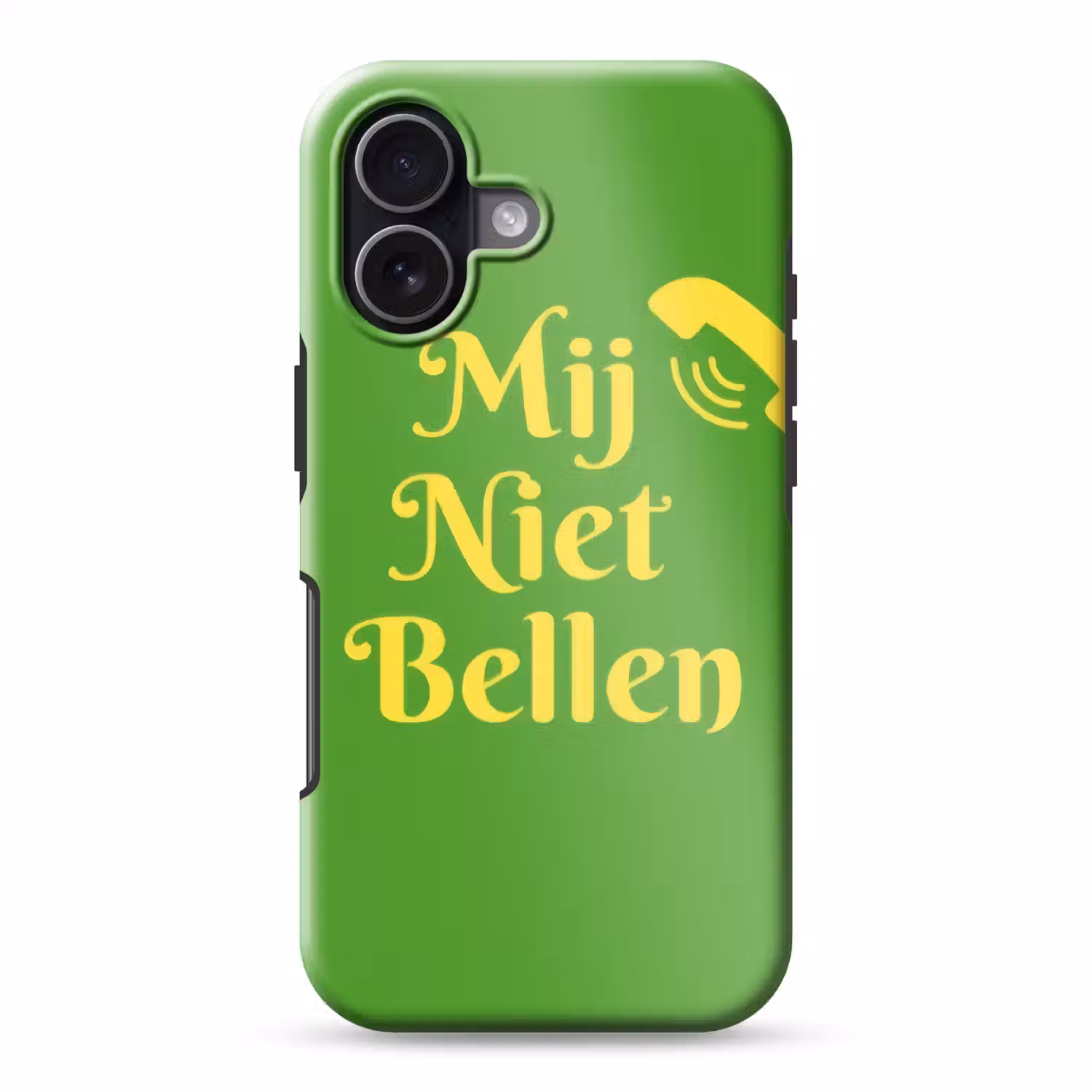 Mij niet bellen - Telefoon - Groen Toughcase MagSafe Apple iPhone 17 klein -3d