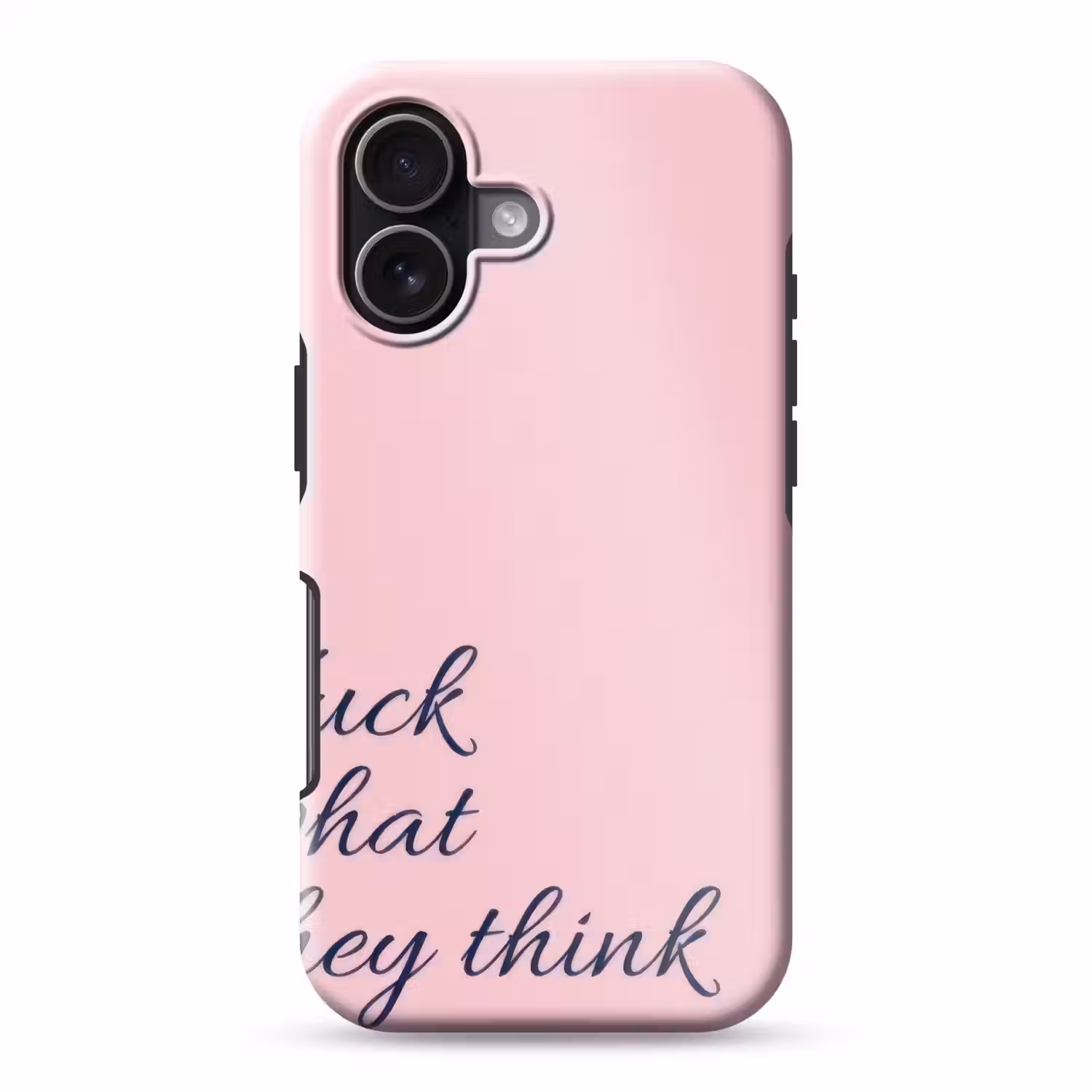 Fuck what they think - Roze - Minimalistisch Toughcase MagSafe Apple iPhone 17 klein -3d