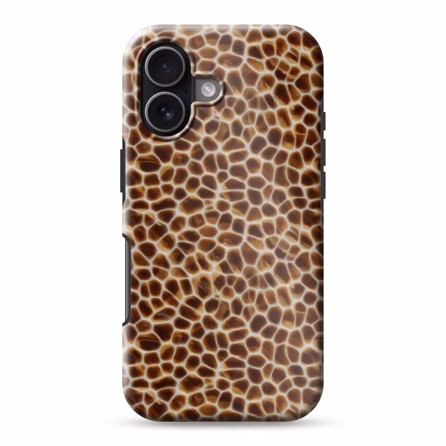 Schildpad - Patroon - Bruin Toughcase MagSafe Apple iPhone 17 klein 1017 -3d
