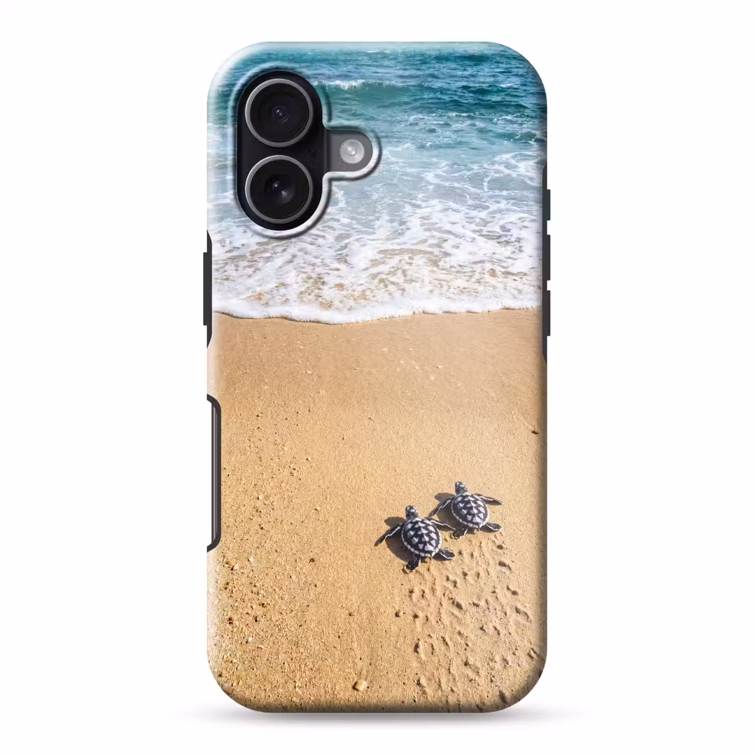 Schildpad - Jong - Strand - Oceaan - Blauw Toughcase MagSafe Apple iPhone 17 klein -3d