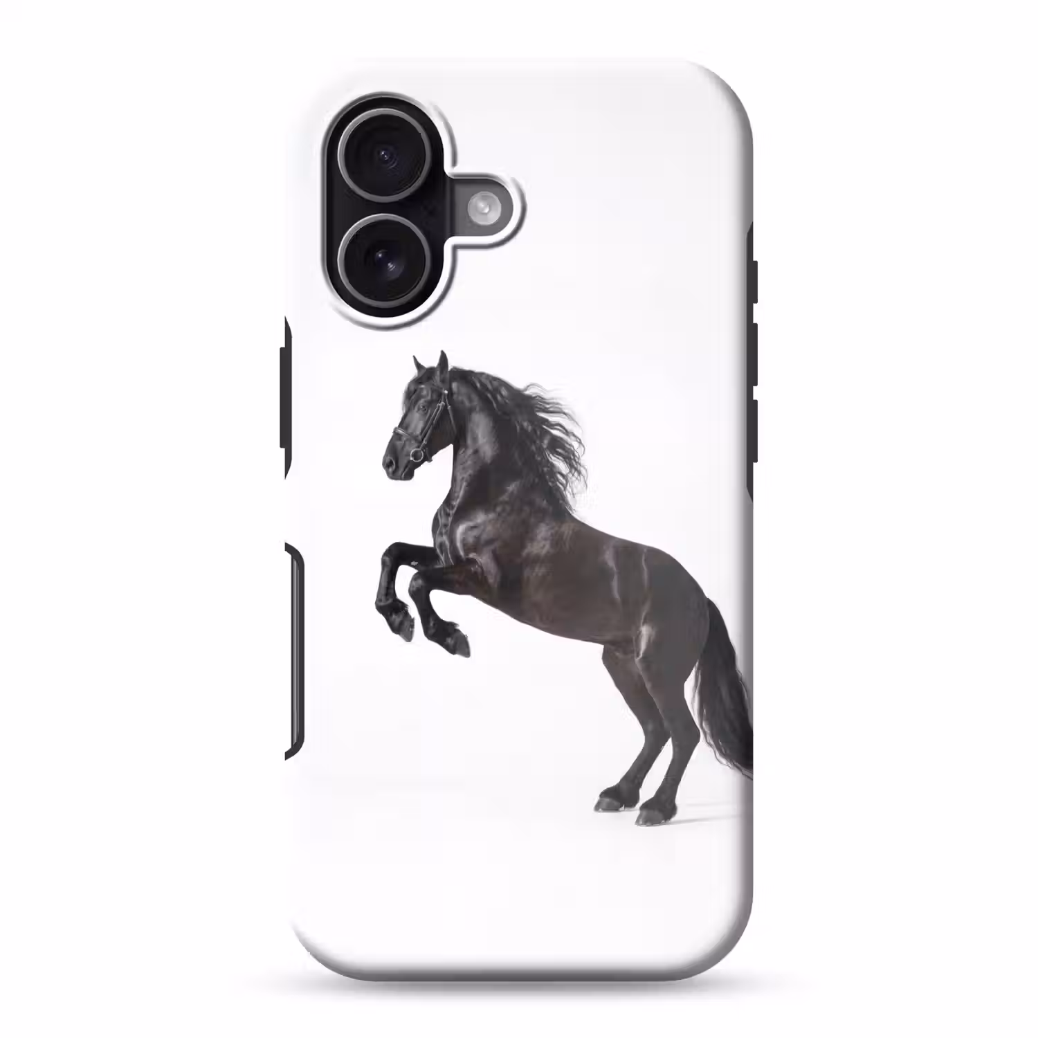 Zwart - Paard - Portret Toughcase MagSafe Apple iPhone 17 klein -3d