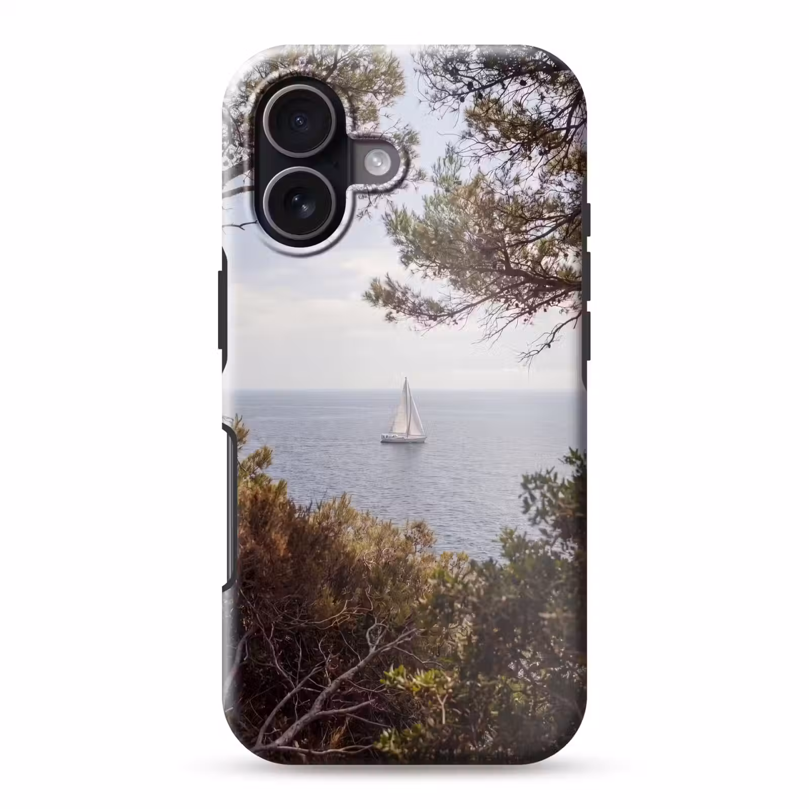 Handyhülle Toughcase - Segelboot – Bäume – Wasser - Zeilboot - bomen - water Toughcase MagSafe Apple iPhone 17 klein