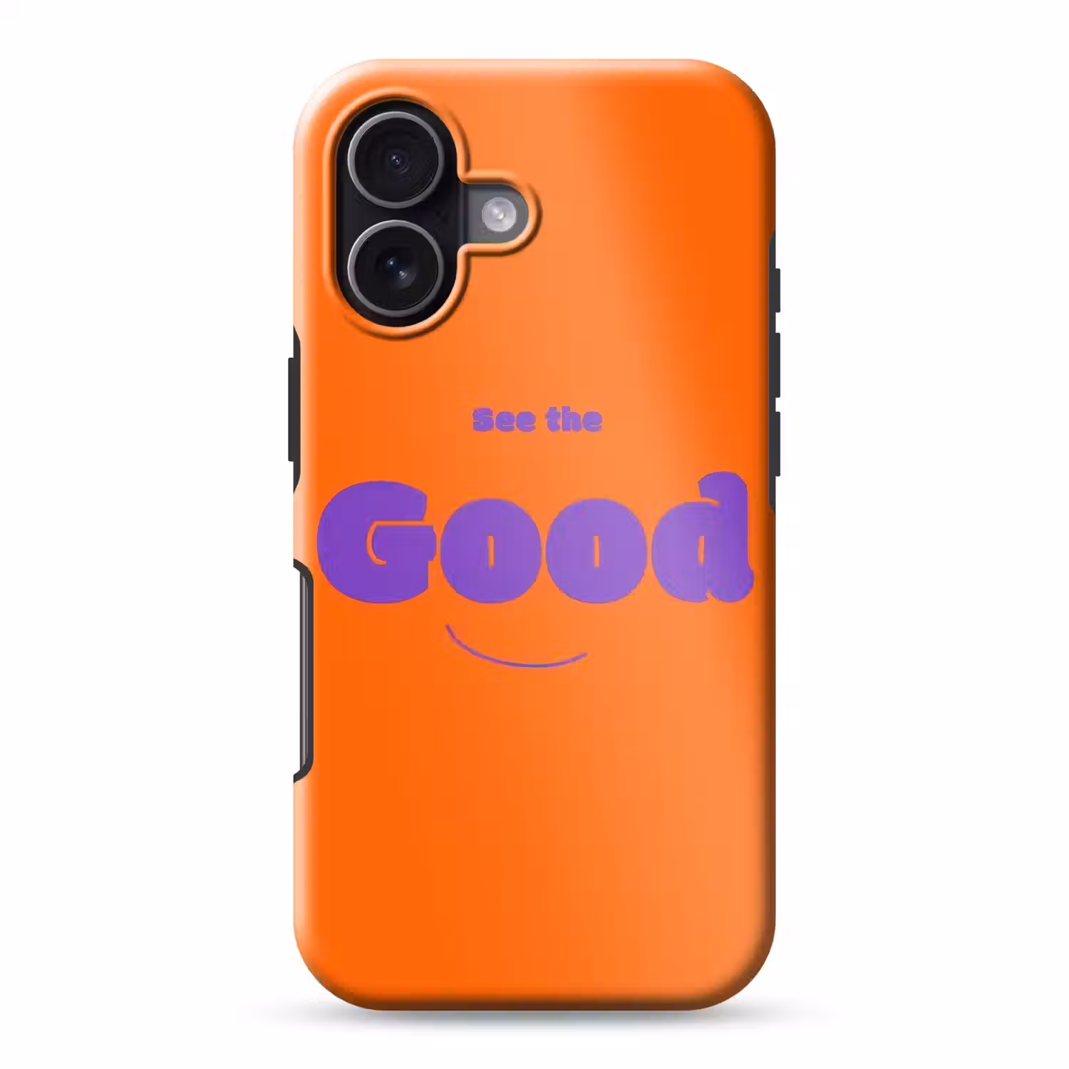 See the good - Paars - Oranje - Smiley Toughcase MagSafe Apple iPhone 17 klein -3d