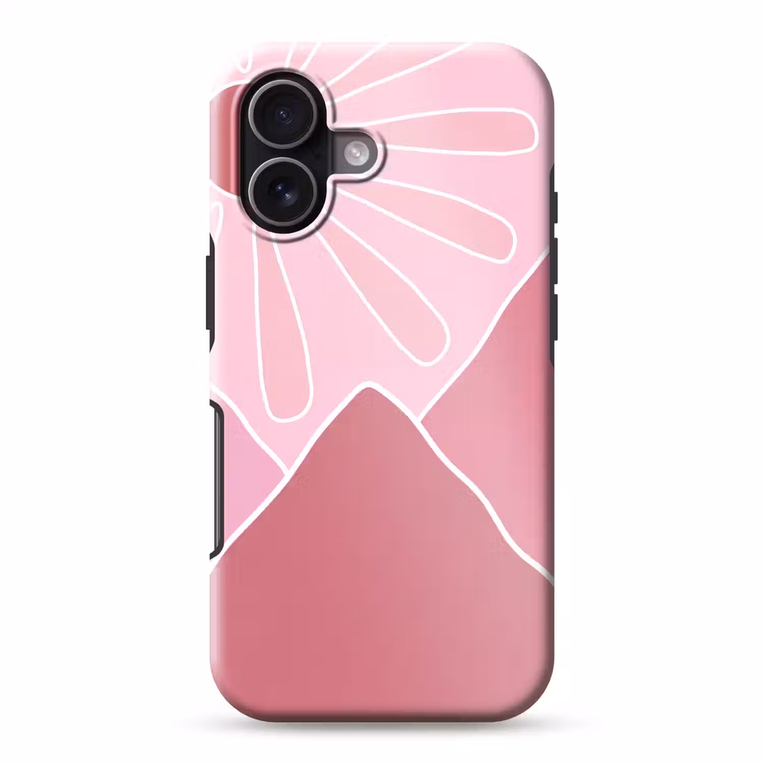 Zon - Bergen - Natuur - Abstract - Roze Toughcase MagSafe Apple iPhone 17 klein -3d