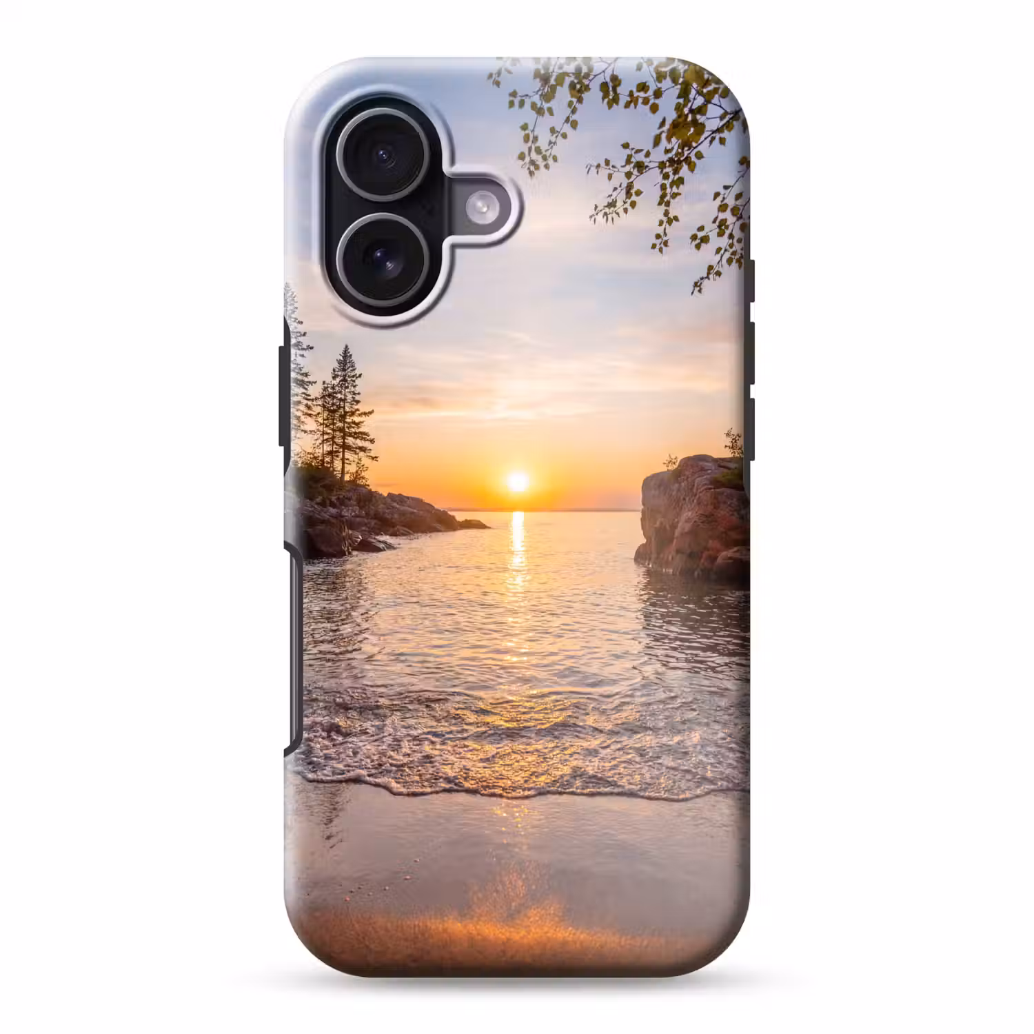 Zonsondergang - Kust - Water - Natuur - Oranje Toughcase MagSafe Apple iPhone 17 klein -3d