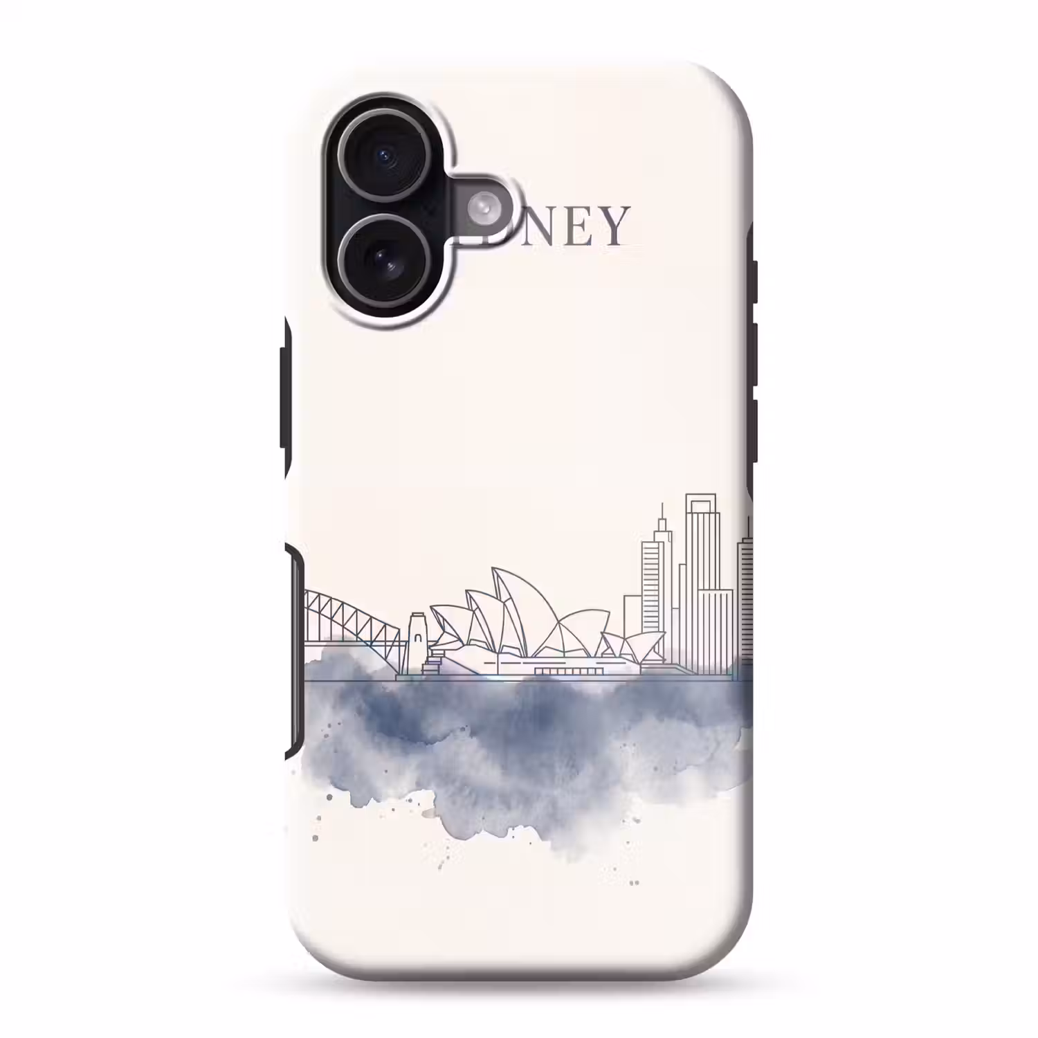 Stad - Skyline - Architectuur - Minimalistisch - Blauw Toughcase MagSafe Apple iPhone 17 klein -3d