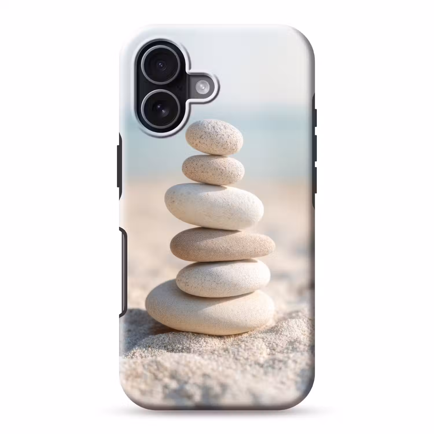 Stenen - Stapel - Zand - Zee Toughcase MagSafe Apple iPhone 17 klein -3d