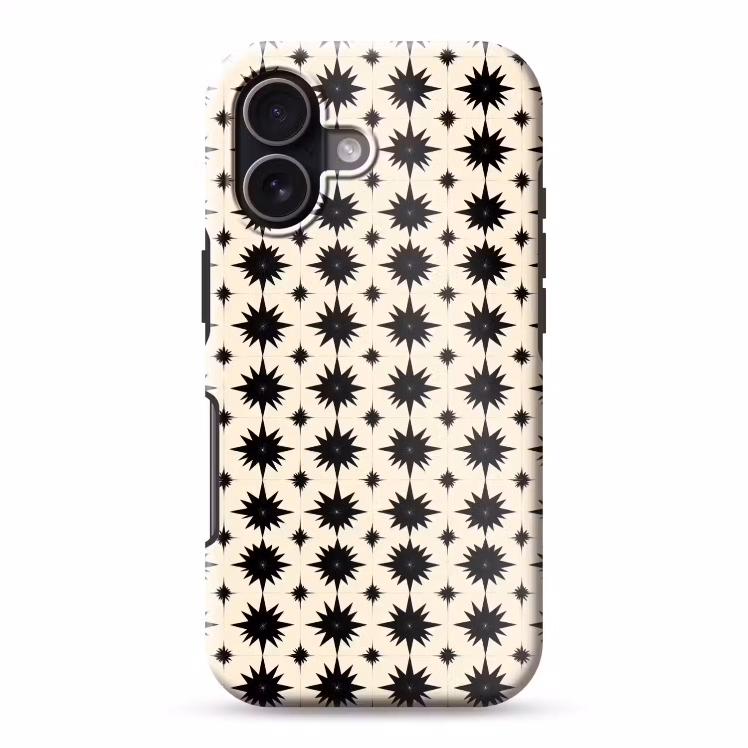 Stervormen - Geometrisch - Zwart Toughcase MagSafe Apple iPhone 17 klein 1017 -3d