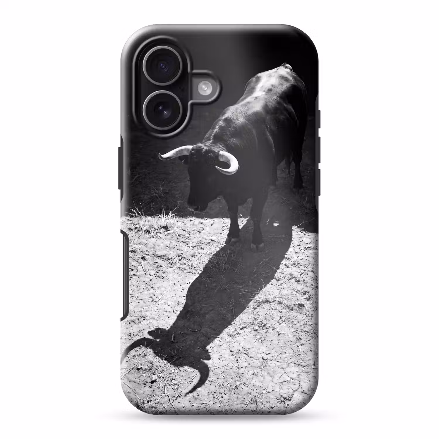 Stier - Schaduw - Dieren - Contrast - Zwart-wit Toughcase MagSafe Apple iPhone 17 klein -3d