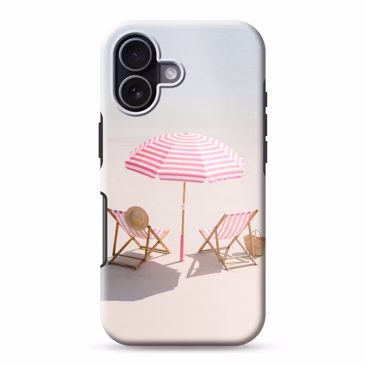 Strand - Parasol - Ligstoel - Zomer - Roze Toughcase MagSafe Apple iPhone 17 klein -3d