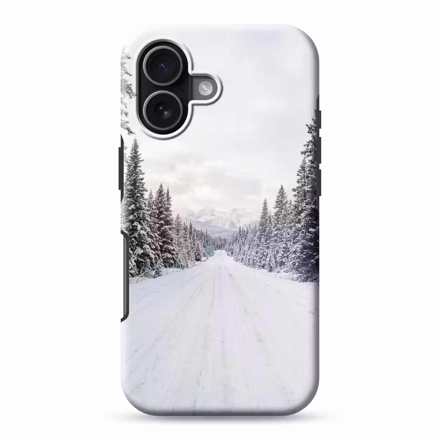 Weg - Sneeuw - Naaldbos - Winter - Avontuurlijk Toughcase MagSafe Apple iPhone 17 klein -3d