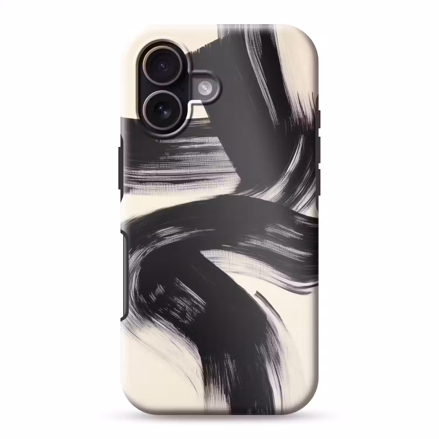 Strepen - Zwart - Abstract Toughcase MagSafe Apple iPhone 17 klein -3d
