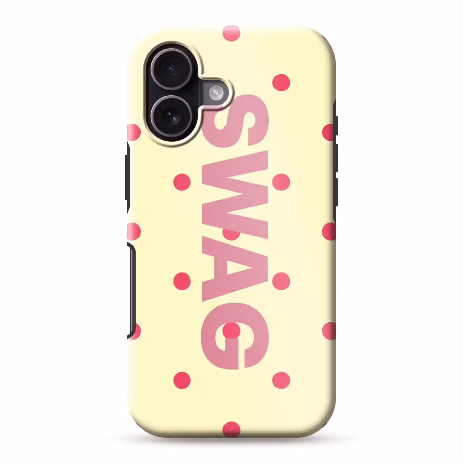 Swag - Roze - Stippen - Geel Toughcase MagSafe Apple iPhone 17 klein -3d