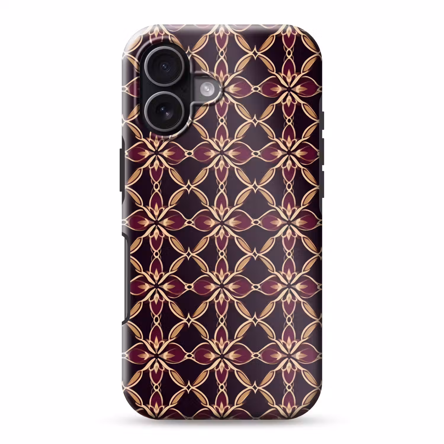 Symmetrisch - Tegel - Burgundy Toughcase MagSafe Apple iPhone 17 klein 1017 -3d