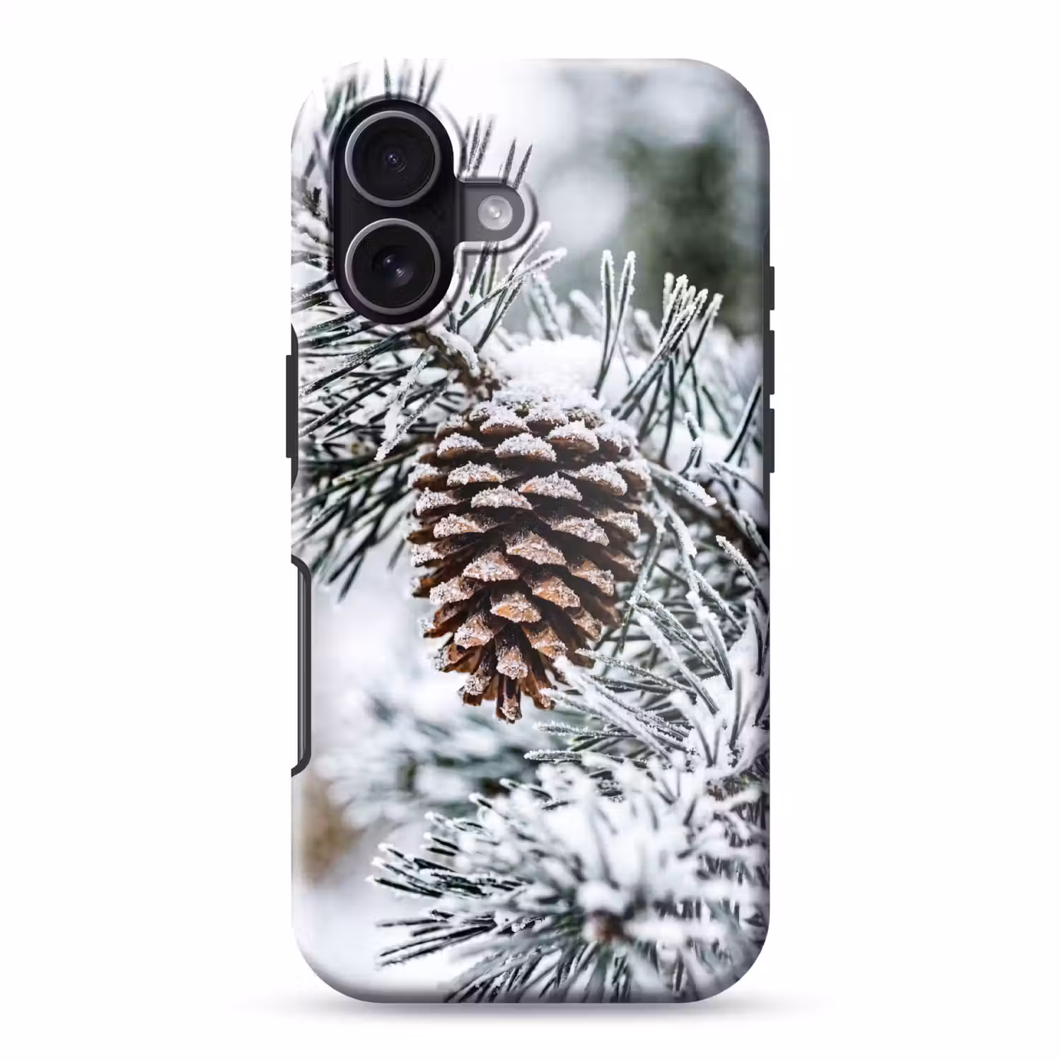 Dennenappel - Tak - Sneeuw - Winter - Sfeervol Toughcase MagSafe Apple iPhone 17 klein -3d
