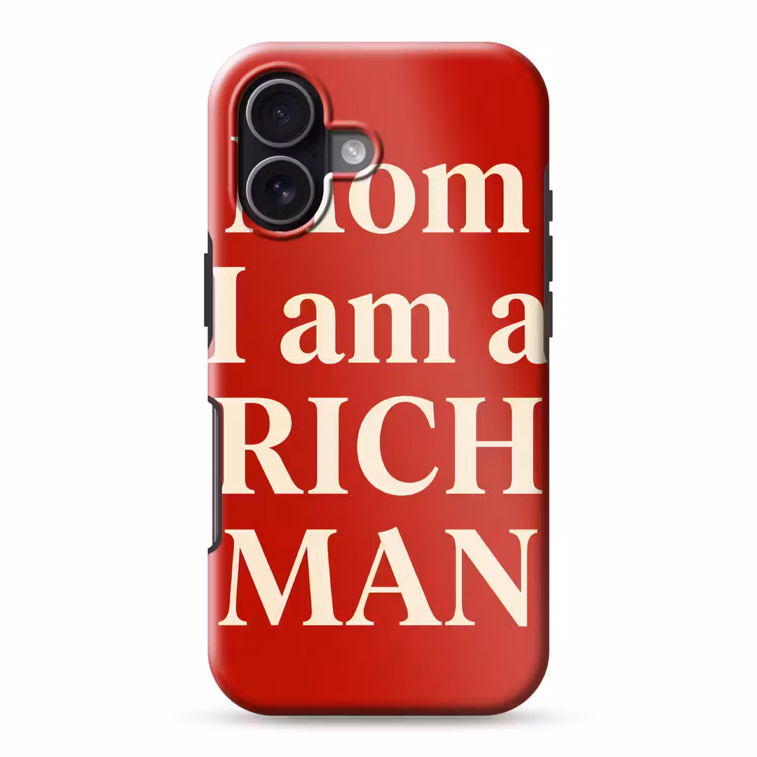 Tekst - Rijkdom - Motivatie - Rood - Modern Toughcase MagSafe Apple iPhone 17 klein -3d