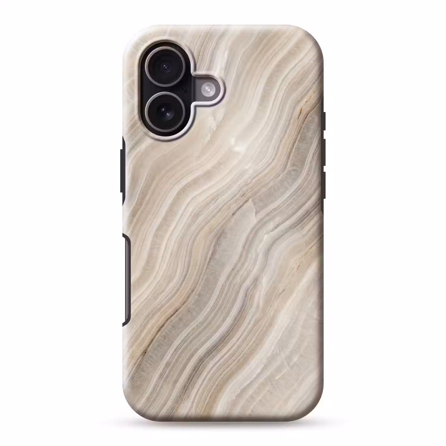 Textuur - Golvend - Abstract - Modern - Beige Toughcase MagSafe Apple iPhone 17 klein -3d
