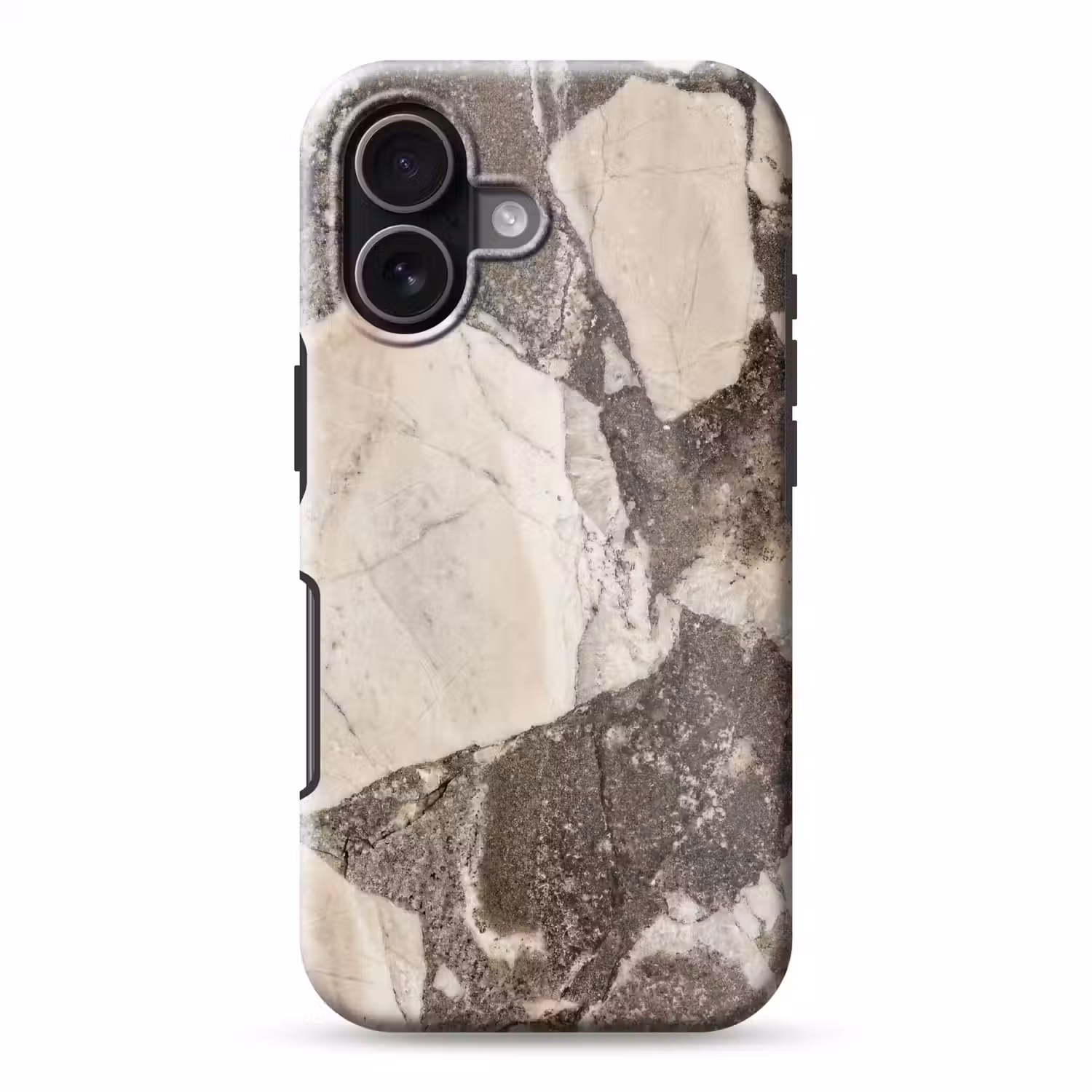 Textuur - Marmer - Abstract - Beige - Bruin Toughcase MagSafe Apple iPhone 17 klein -3d