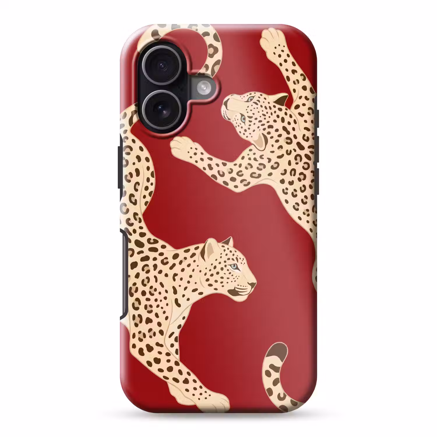 Dieren - Luipaard - Abstract - Rood - Modern Toughcase MagSafe Apple iPhone 17 klein -3d