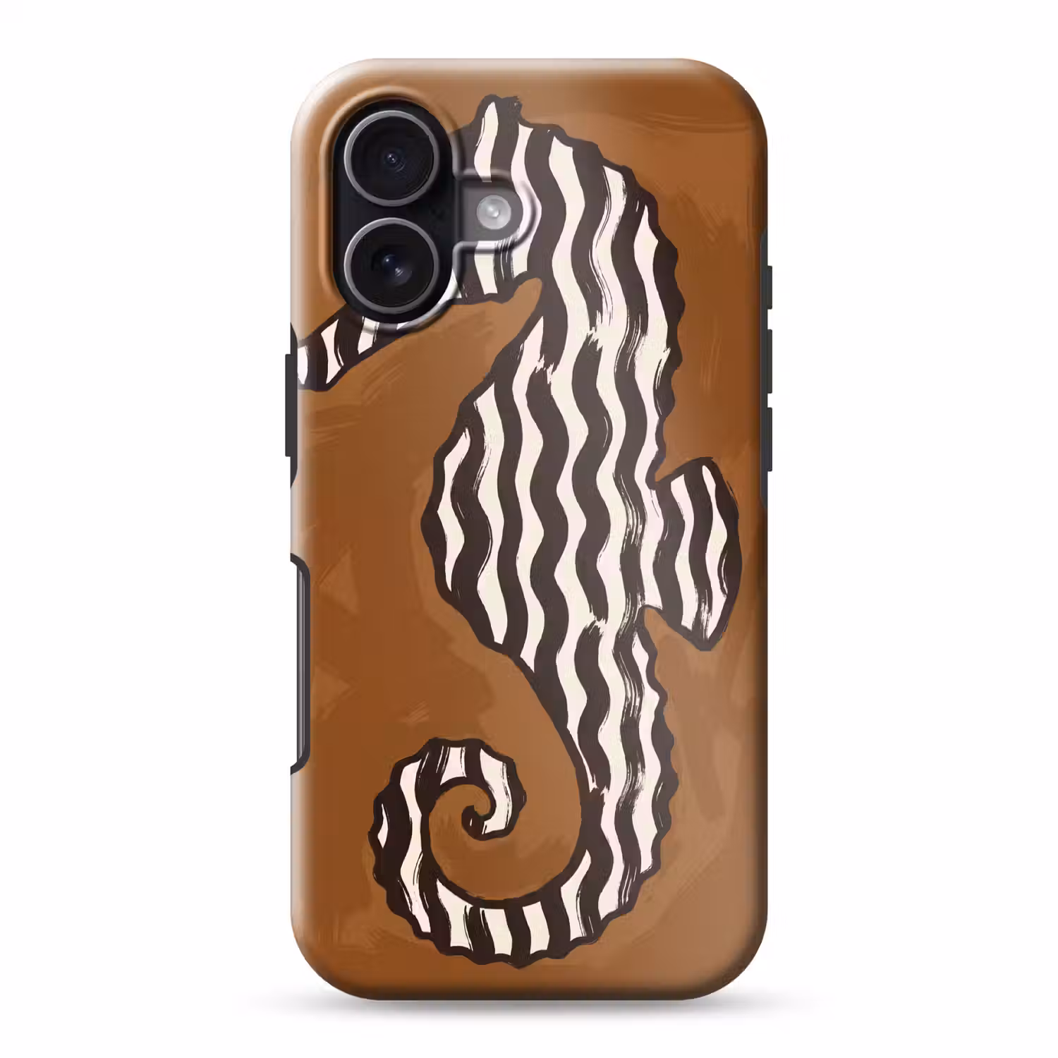 Dieren - Zeepaardje - Abstract - Bruin - Strepen Toughcase MagSafe Apple iPhone 17 klein -3d