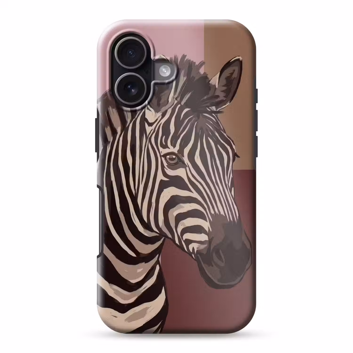 Dieren - Zebrahoofd - Wildlife - Modern - Bruin Toughcase MagSafe Apple iPhone 17 klein -3d