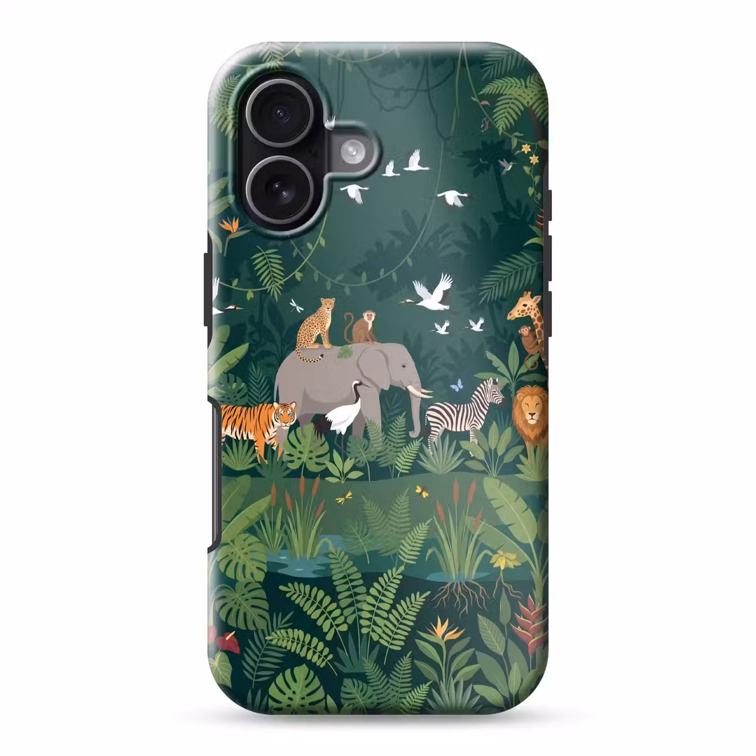 Tropisch - Jungle - Groen Toughcase MagSafe Apple iPhone 17 klein -3d