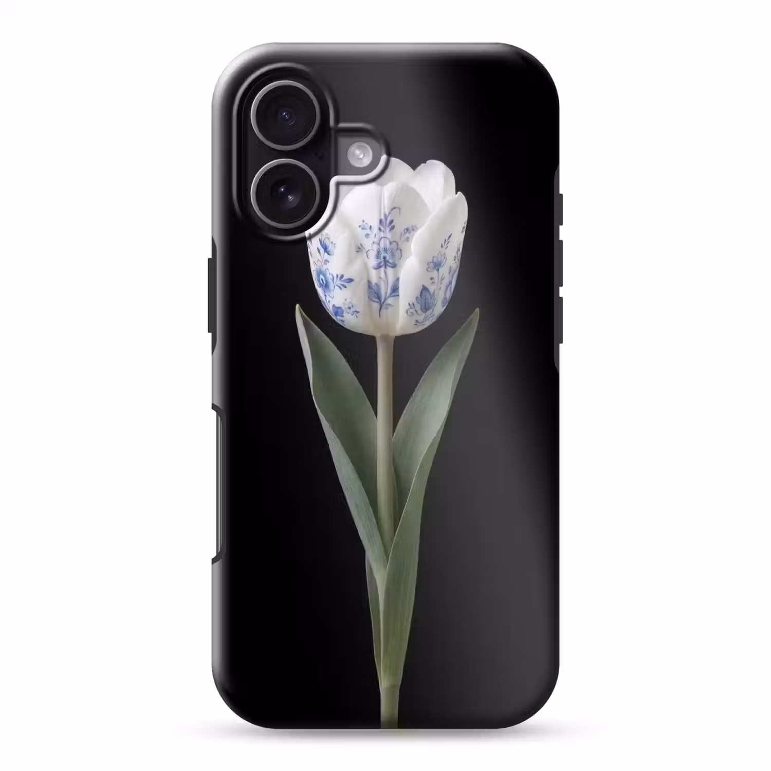 Tulp - Patroon - Blauw Toughcase MagSafe Apple iPhone 17 klein -3d
