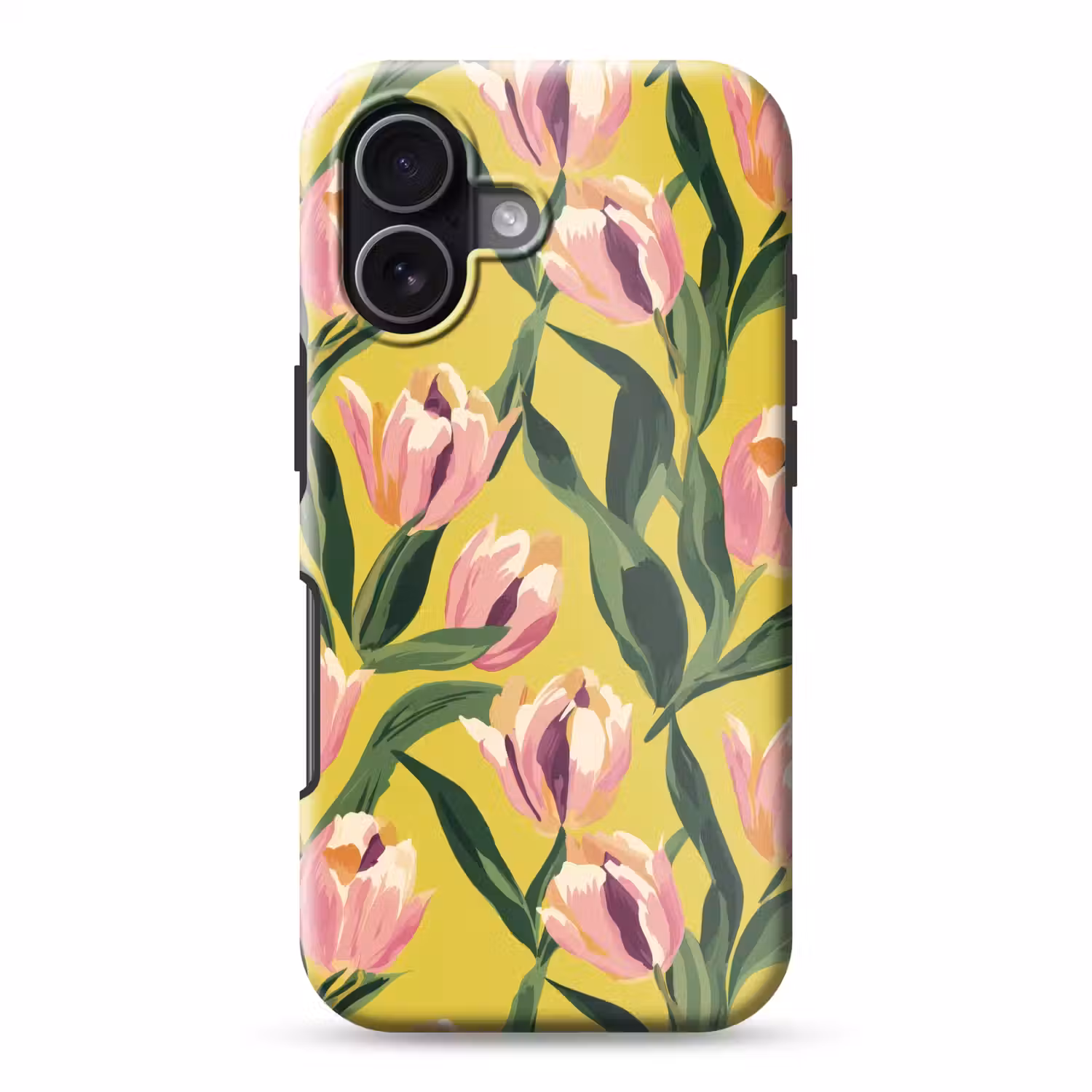 Tulpen - Botanisch - Geel Toughcase MagSafe Apple iPhone 17 klein 1017 -3d