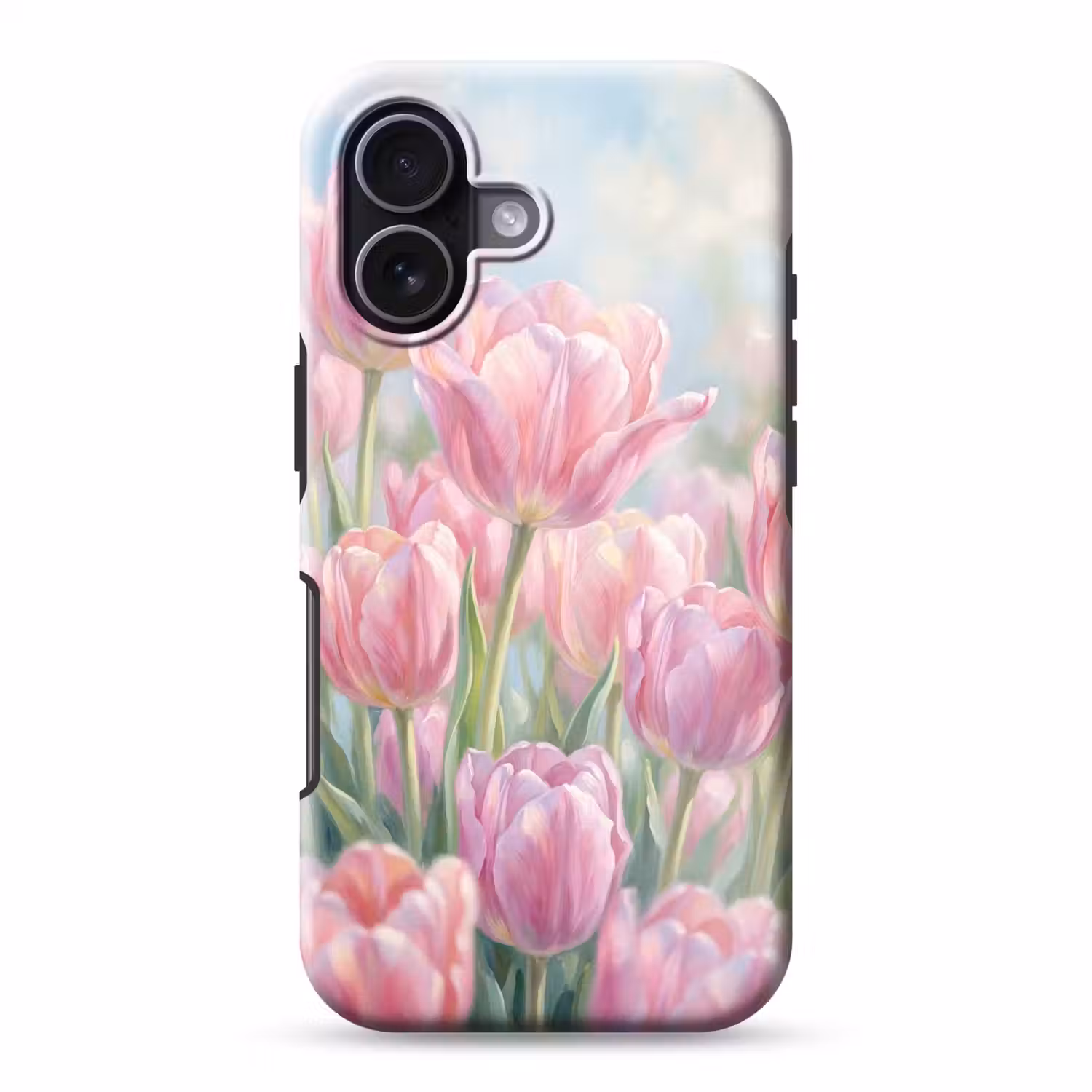 Tulpen - Veld - Lente - Roze Toughcase MagSafe Apple iPhone 17 klein -3d