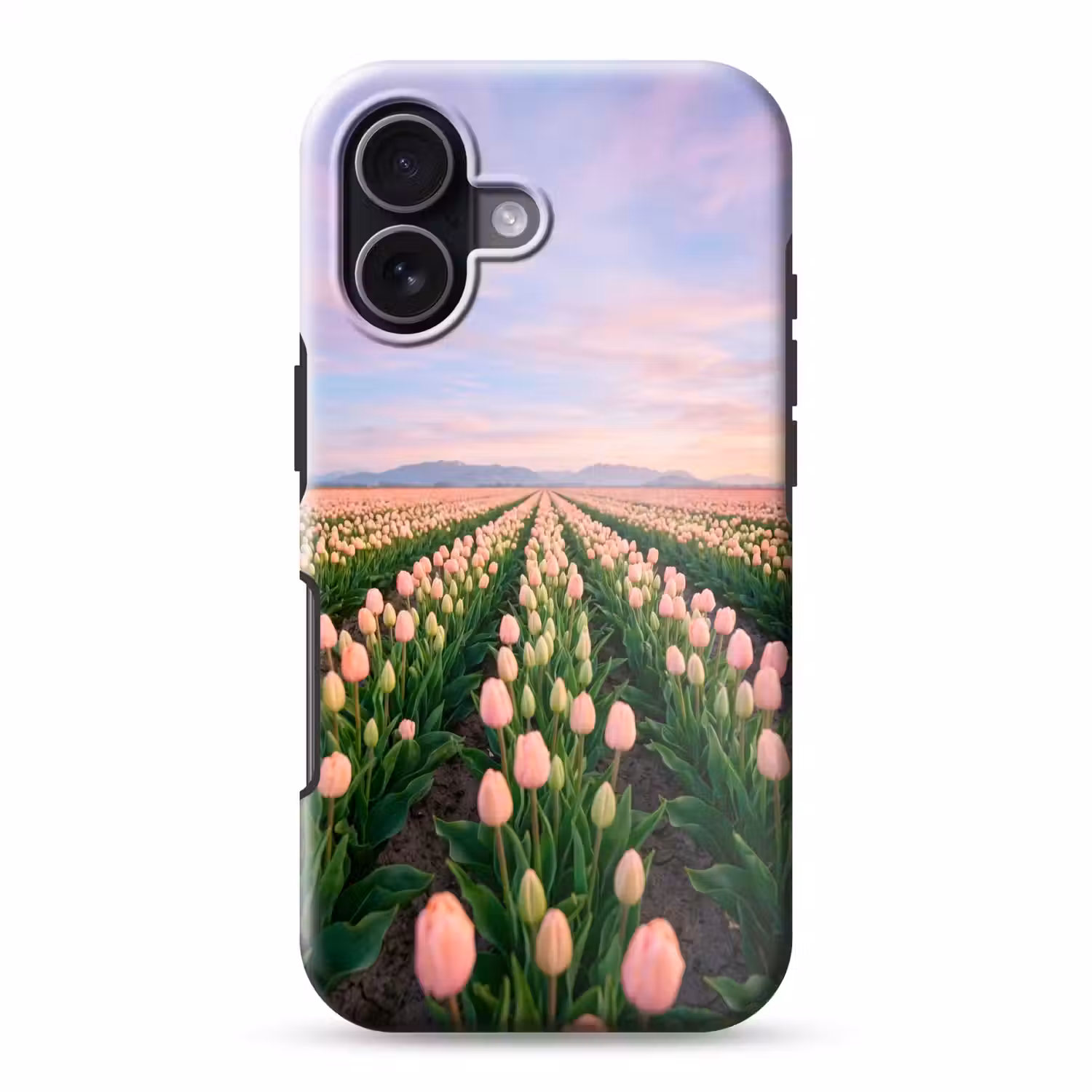 Tulpen - Landschap - Roze Toughcase MagSafe Apple iPhone 17 klein -3d