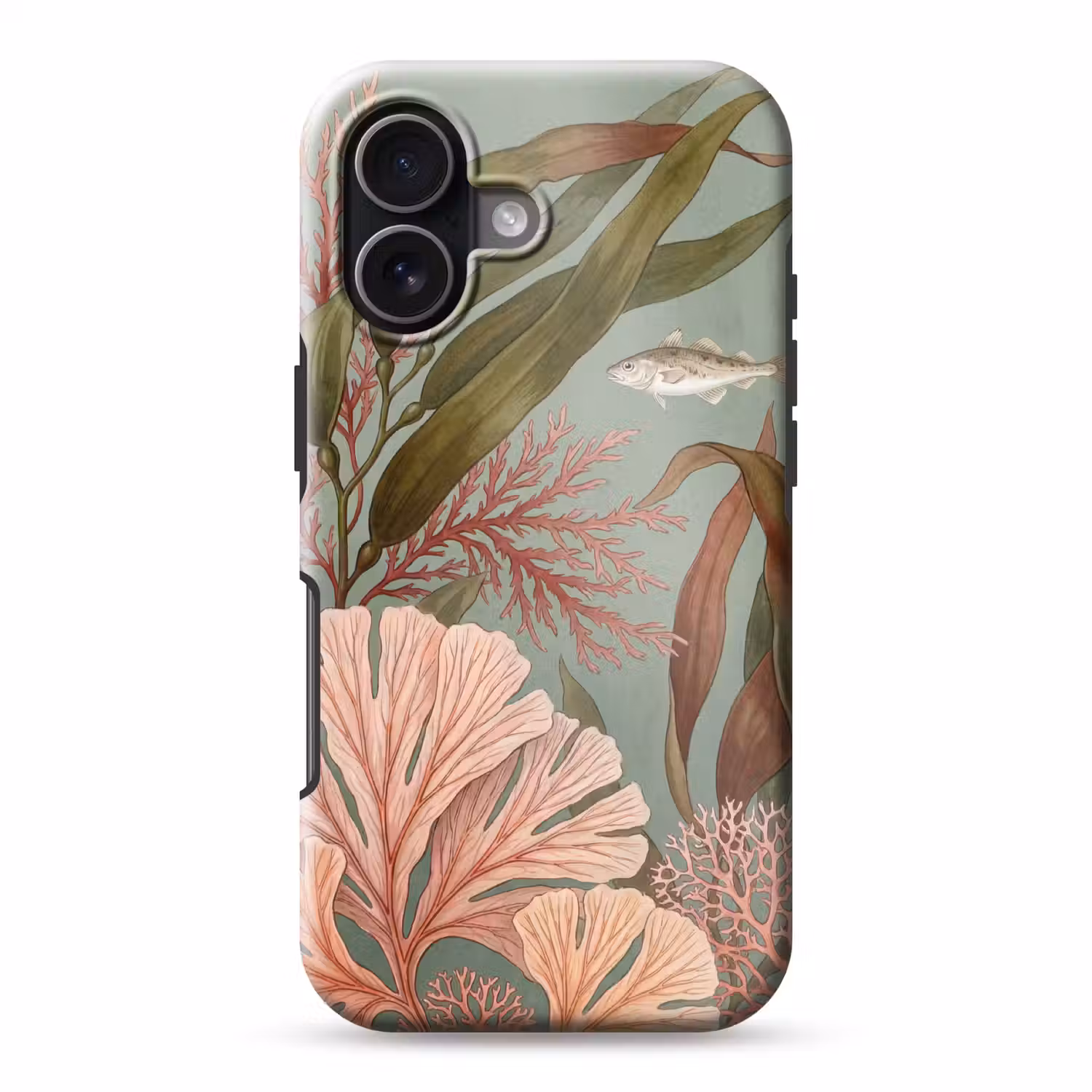 Onderwater - Planten - Vis - Vintage - Groen Toughcase MagSafe Apple iPhone 17 klein -3d