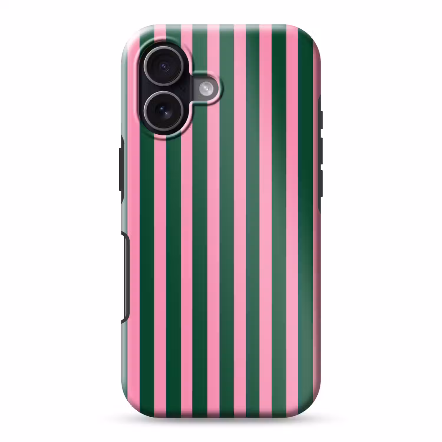 Verticale strepen - Groen - Roze Toughcase MagSafe Apple iPhone 17 klein 1017 -3d