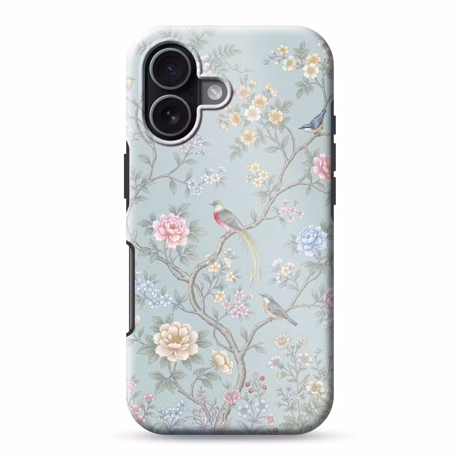 Vogel - Bloemen - Kleurrijk Toughcase MagSafe Apple iPhone 17 klein -3d