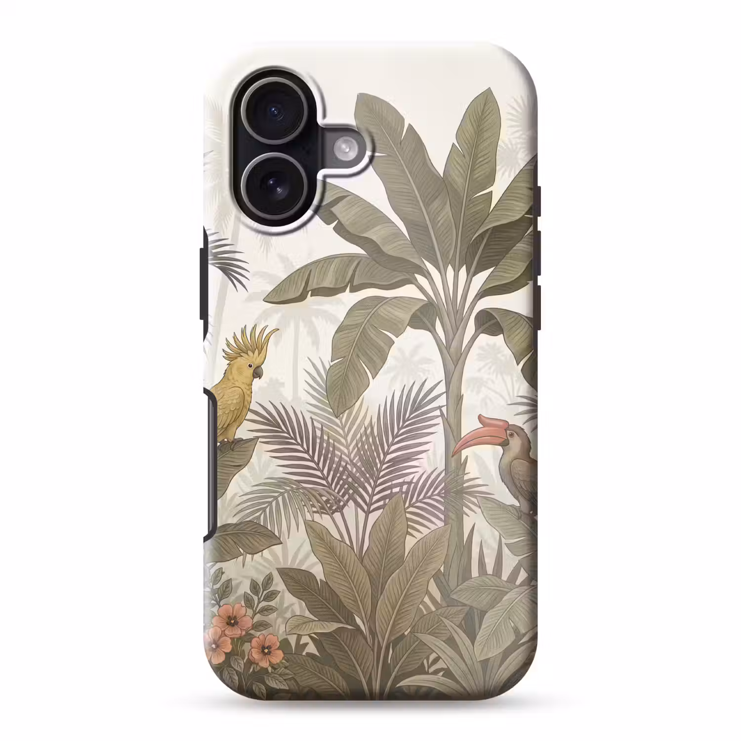 Vogel - Jungle - Tropisch - Illustratie - Groen Toughcase MagSafe Apple iPhone 17 klein -3d