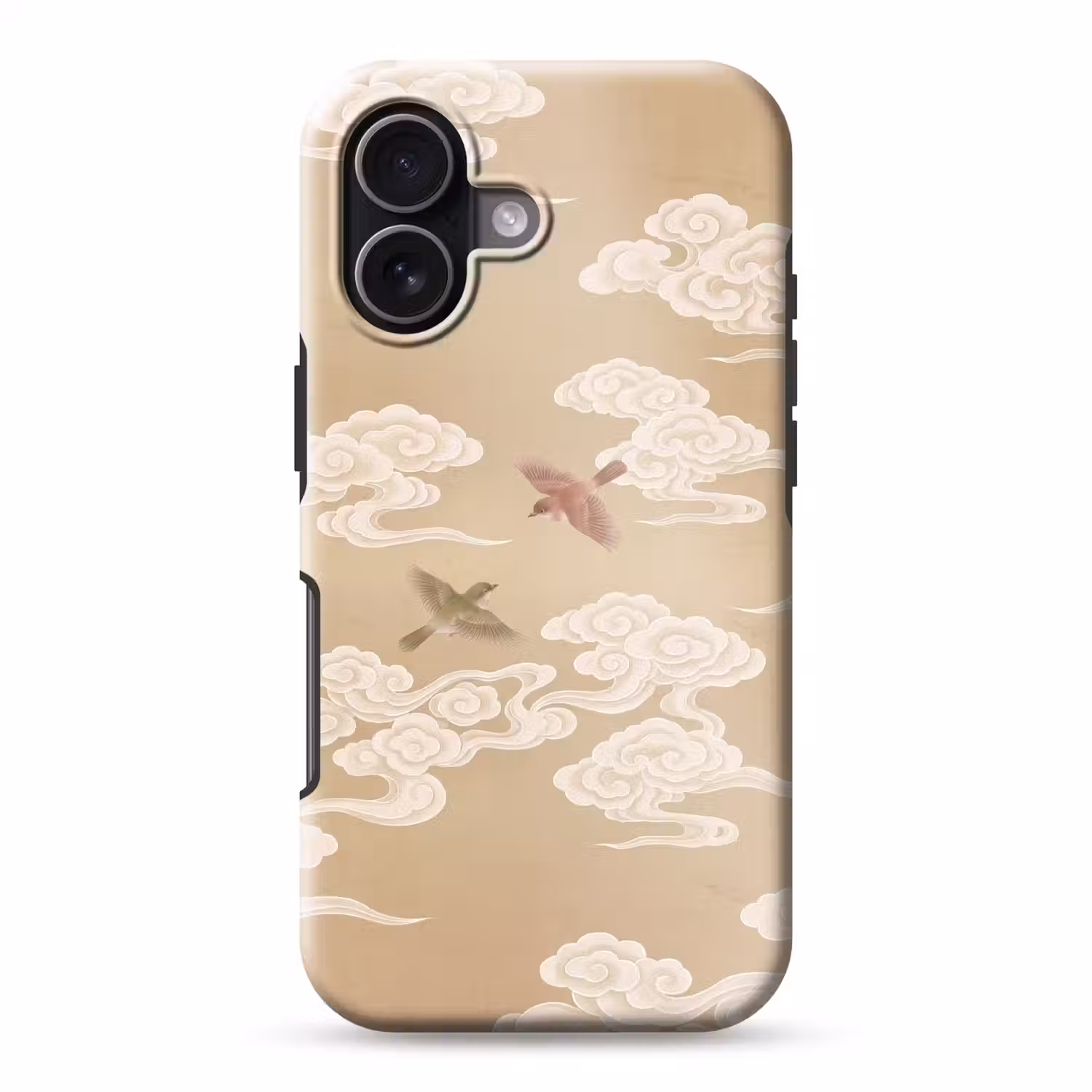 Vogels - Vliegen - Beige Toughcase MagSafe Apple iPhone 17 klein -3d