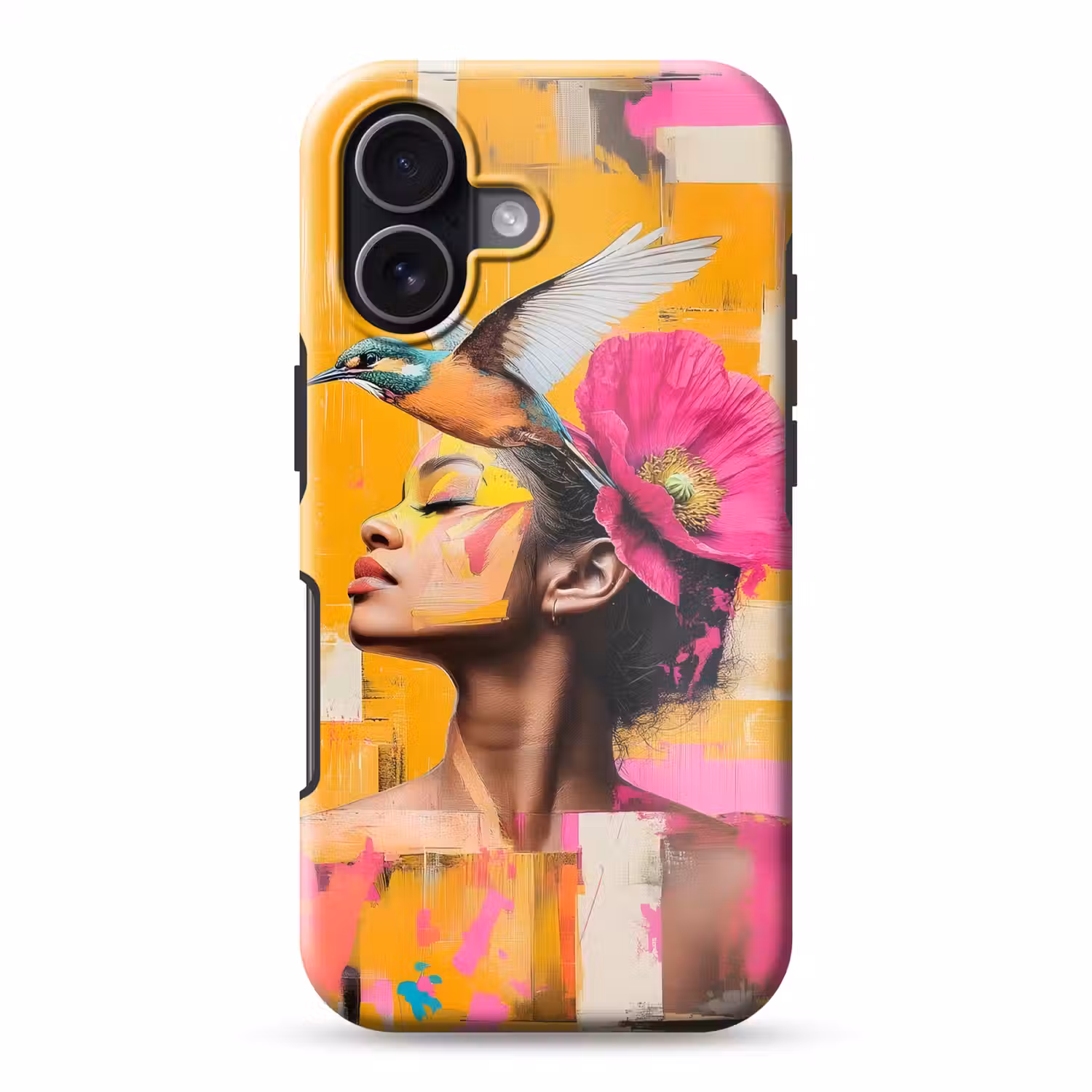 Vogel - Vrouw - Abstract - Bloem Toughcase MagSafe Apple iPhone 17 klein -3d