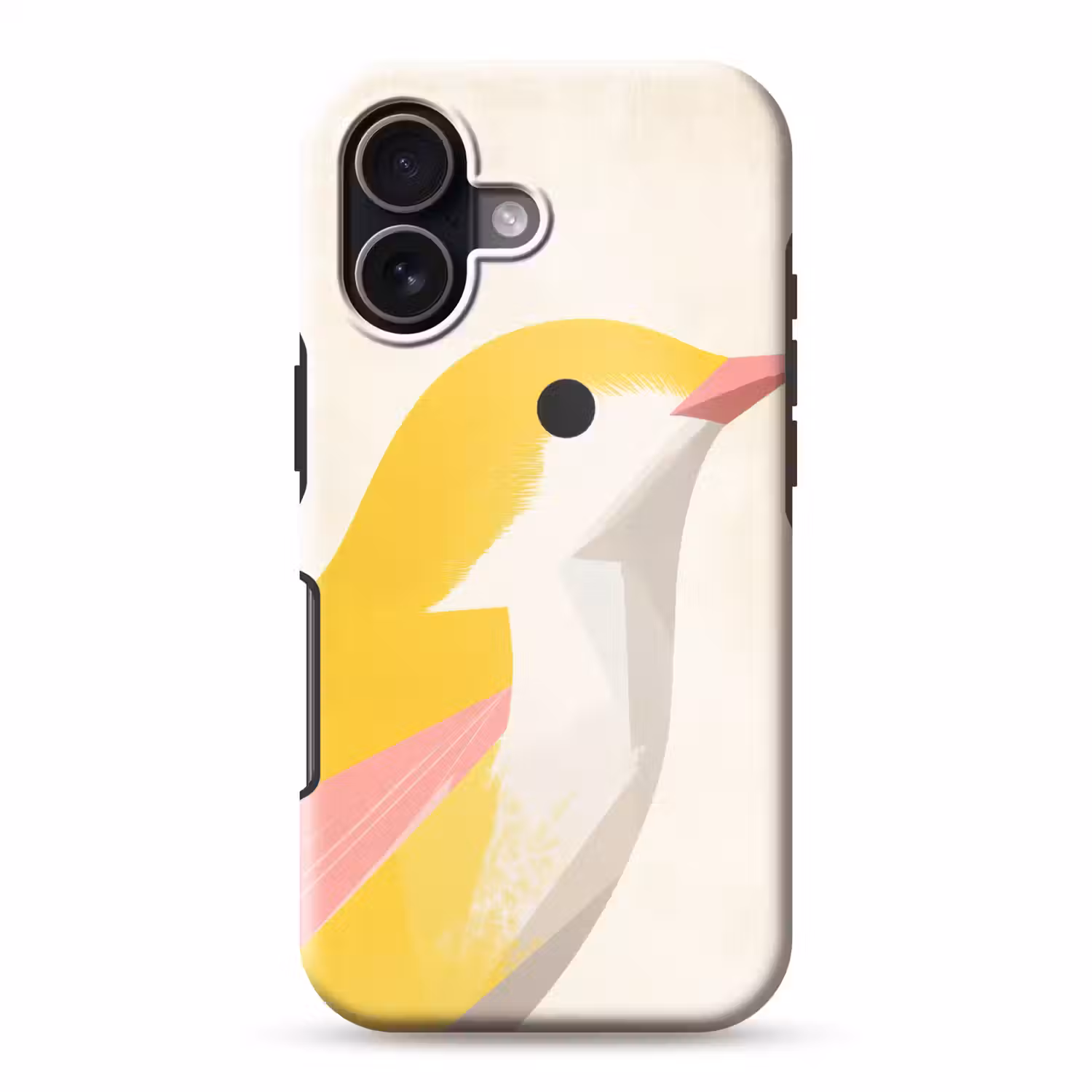 Vogel - Minimalistisch - Geel Toughcase MagSafe Apple iPhone 17 klein -3d