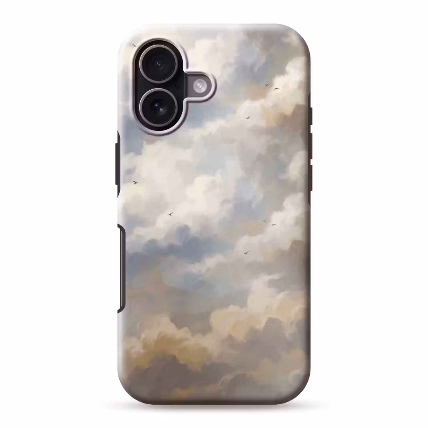 Vogel - Wolken - Natuur - Modern - Grijs Toughcase MagSafe Apple iPhone 17 klein -3d