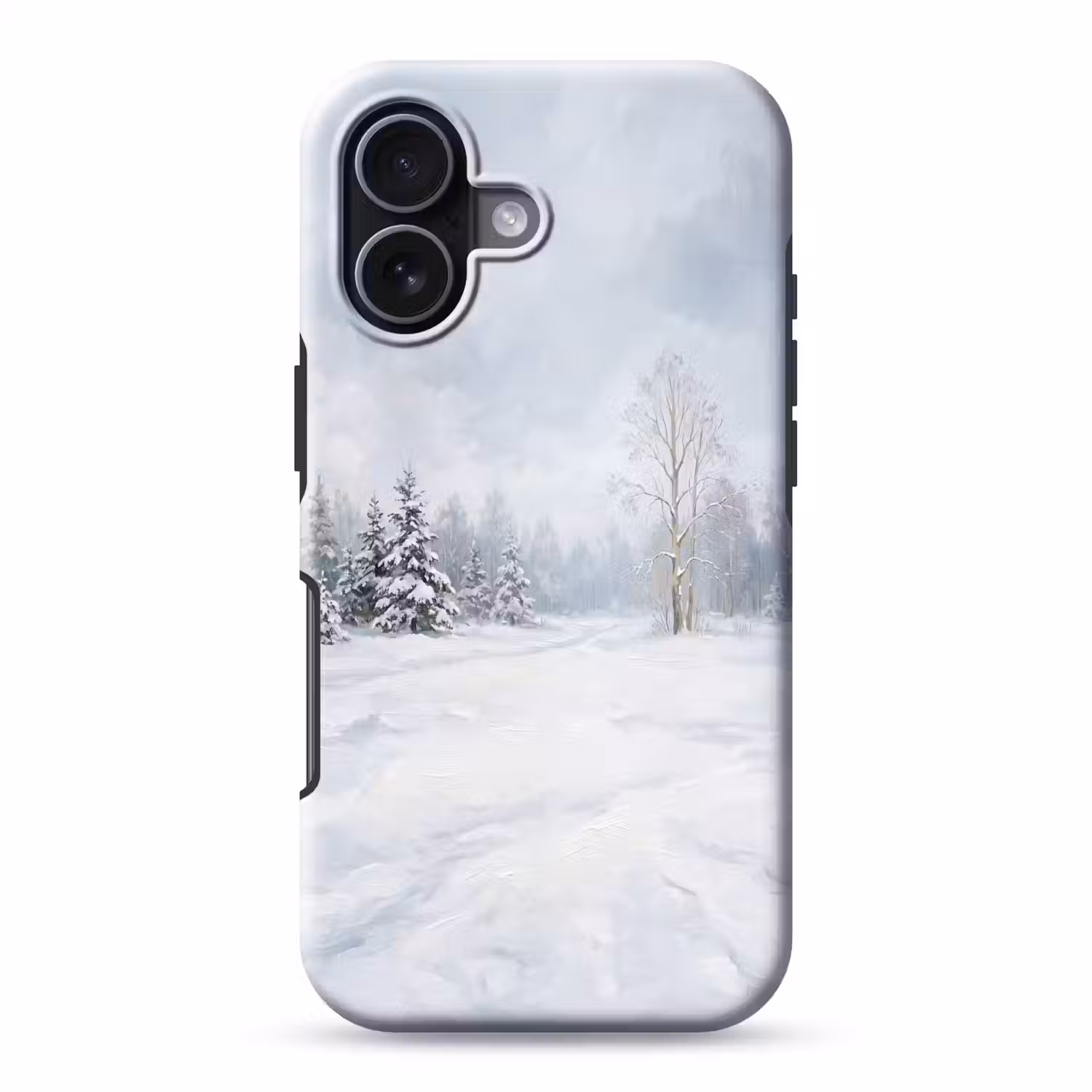 Bospad - Dennen - Sneeuw - Winter - Rustgevend Toughcase MagSafe Apple iPhone 17 klein -3d