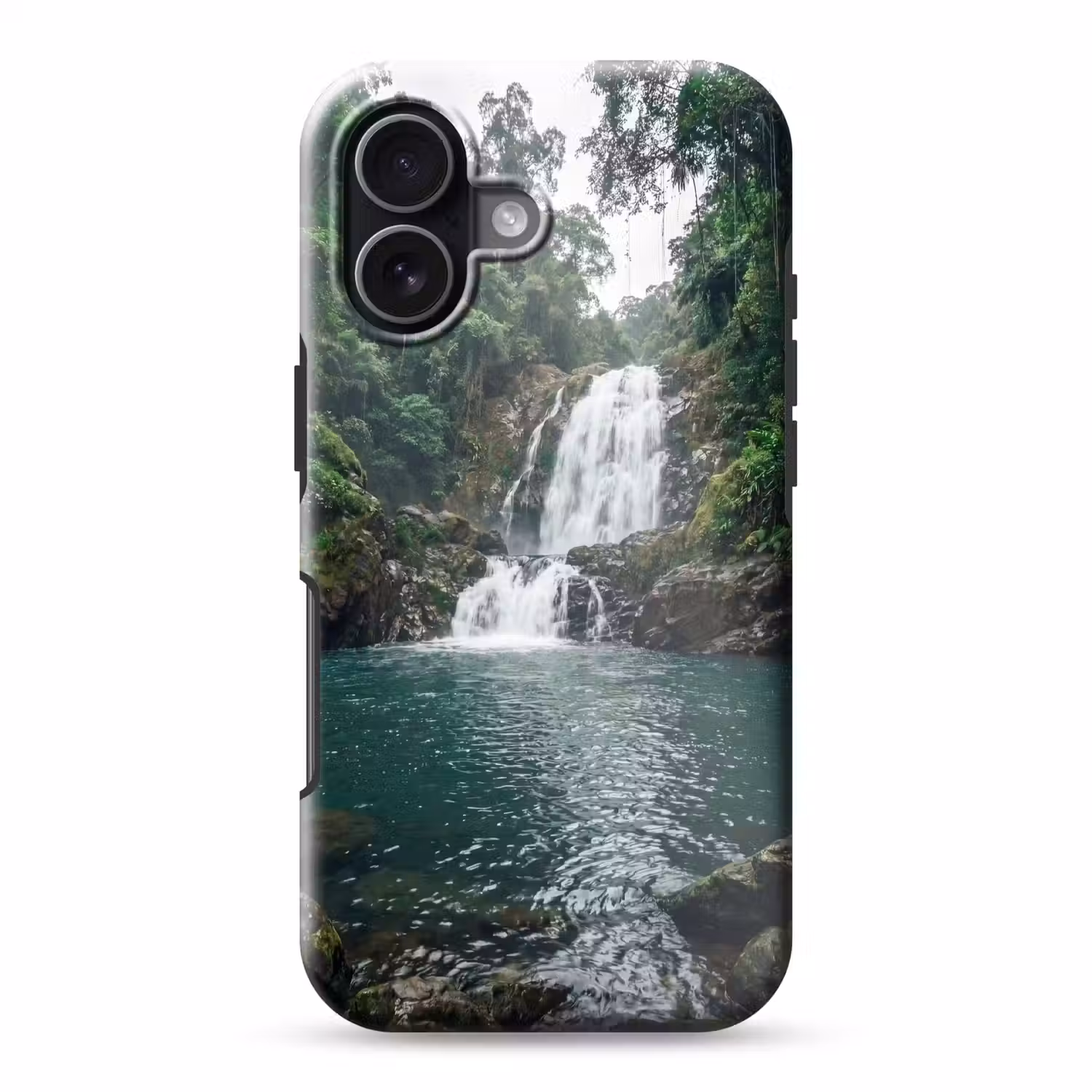 Waterfall - Forest - Nature - Greenkhgyguyg Toughcase MagSafe Apple iPhone 17 klein -3d