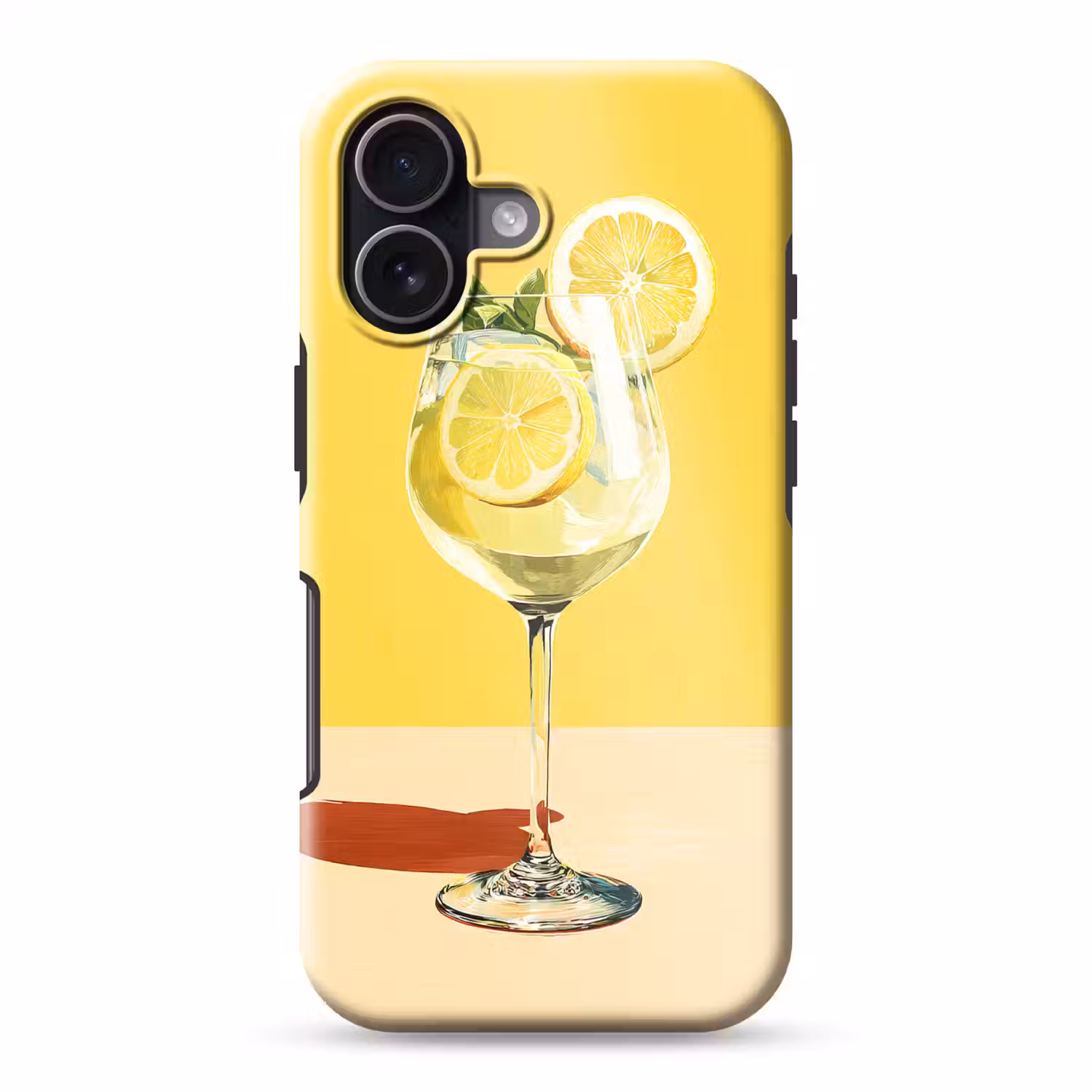 Wijnglas - Citroen - Geel - Minimalistisch Toughcase MagSafe Apple iPhone 17 klein -3d