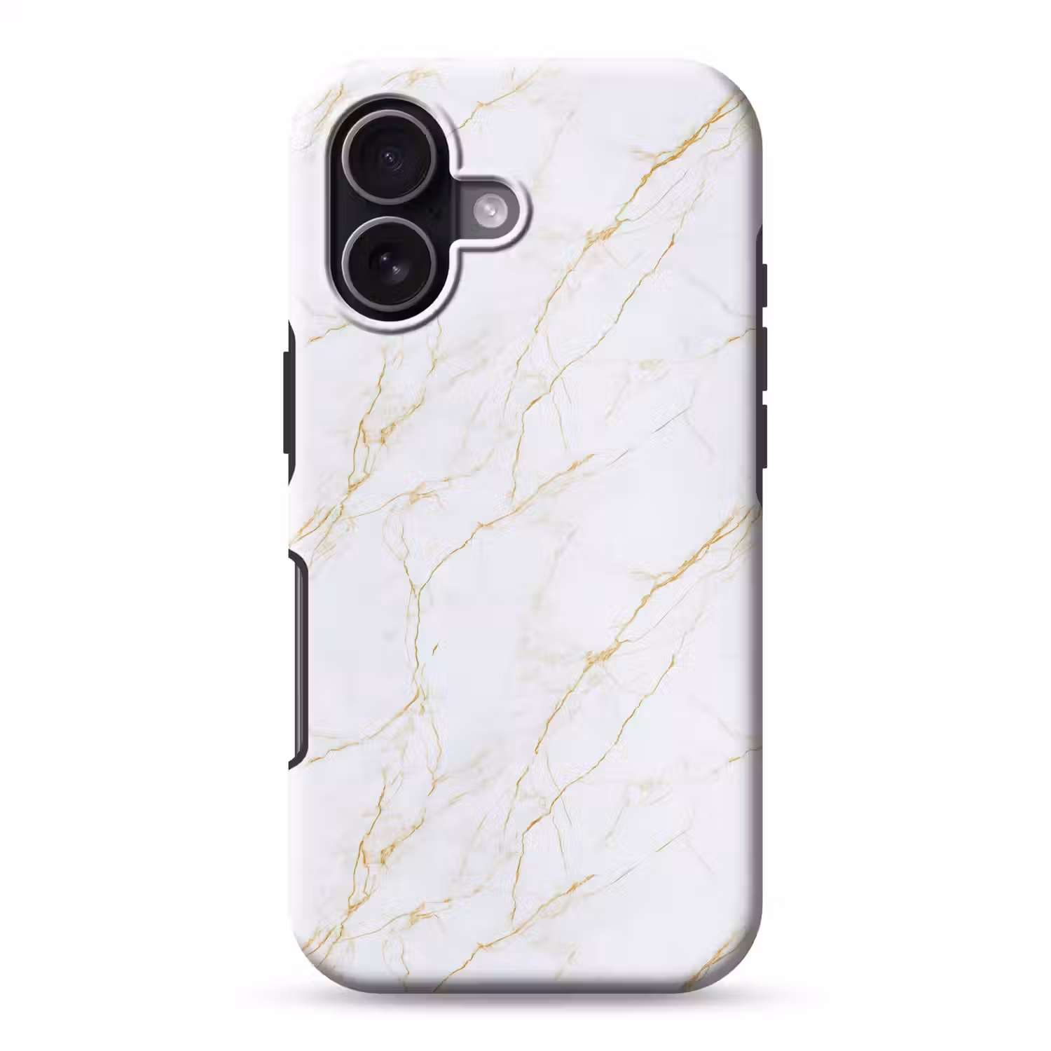 Wit - Marmer - Goud - Luxueus Toughcase MagSafe Apple iPhone 17 klein 1017 -3d