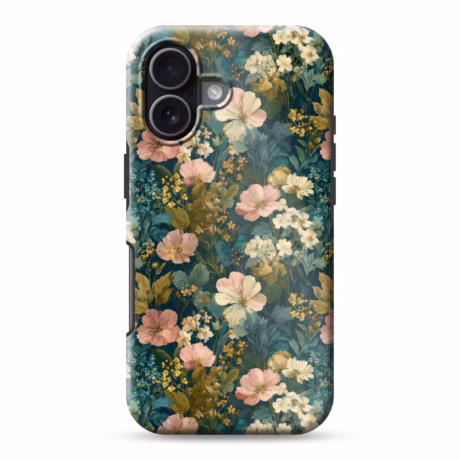 Wilde bloemen - Botanisch - Patroon - Roze - Romantisch Toughcase MagSafe Apple iPhone 17 klein 1017 -3d