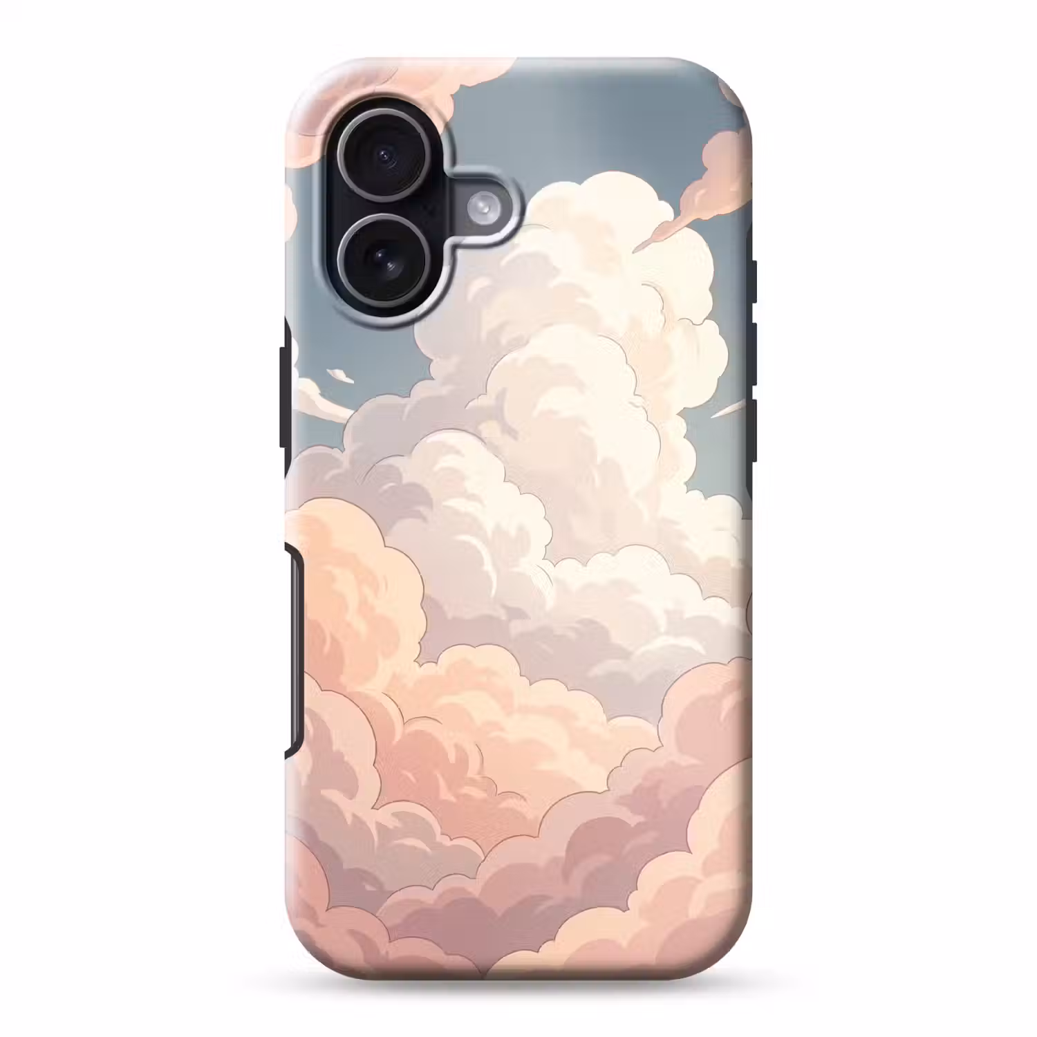 Wolken - Lucht - Natuur - Pastel - Roze Toughcase MagSafe Apple iPhone 17 klein -3d