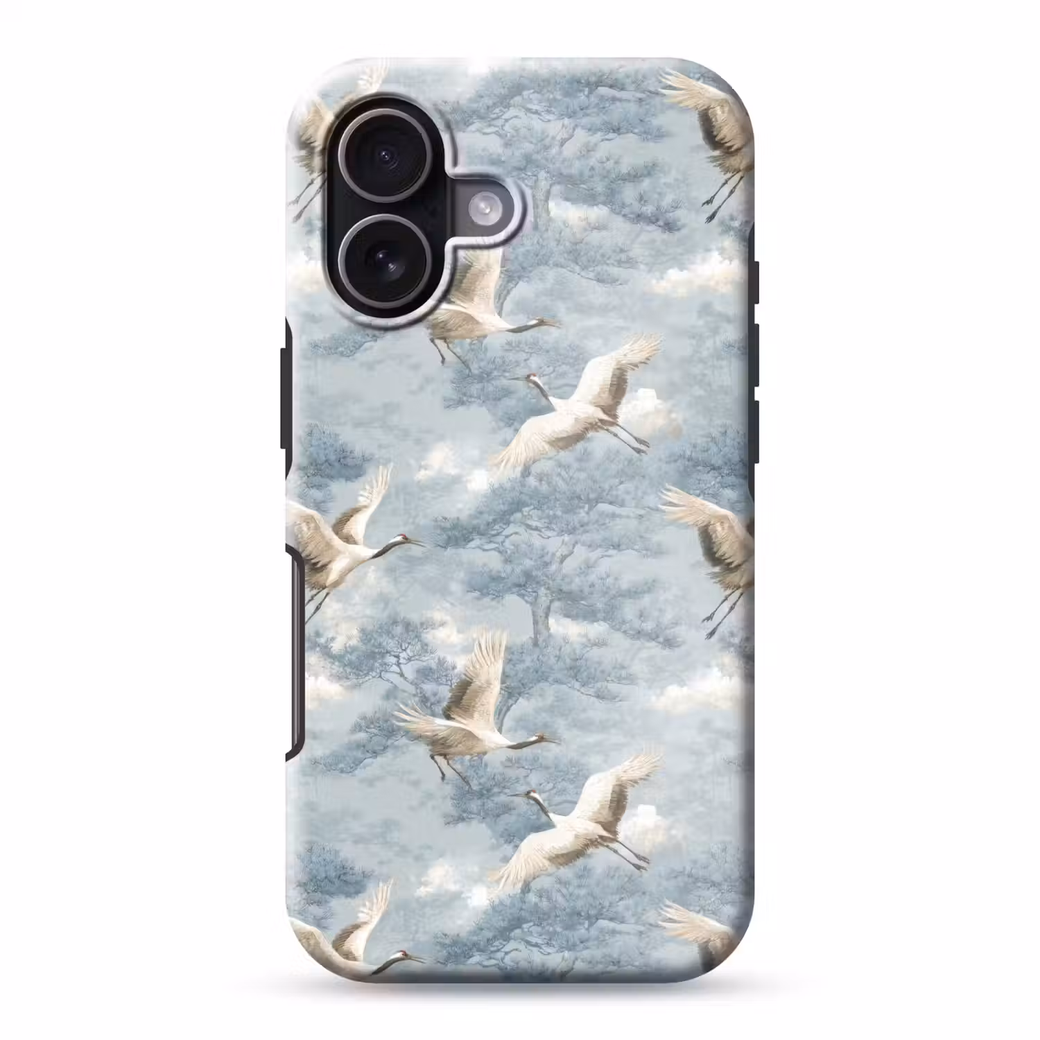 Wolken - Kraanvogels - Blauw Toughcase MagSafe Apple iPhone 17 klein 1017 -3d