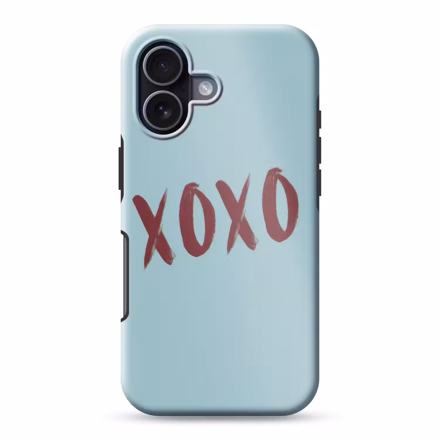 XOXO - Blauw - Rood Toughcase MagSafe Apple iPhone 17 klein -3d