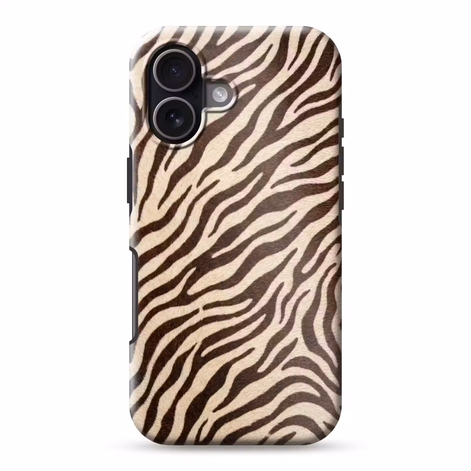 Zebra - Strepen - Bruin Toughcase MagSafe Apple iPhone 17 klein -3d