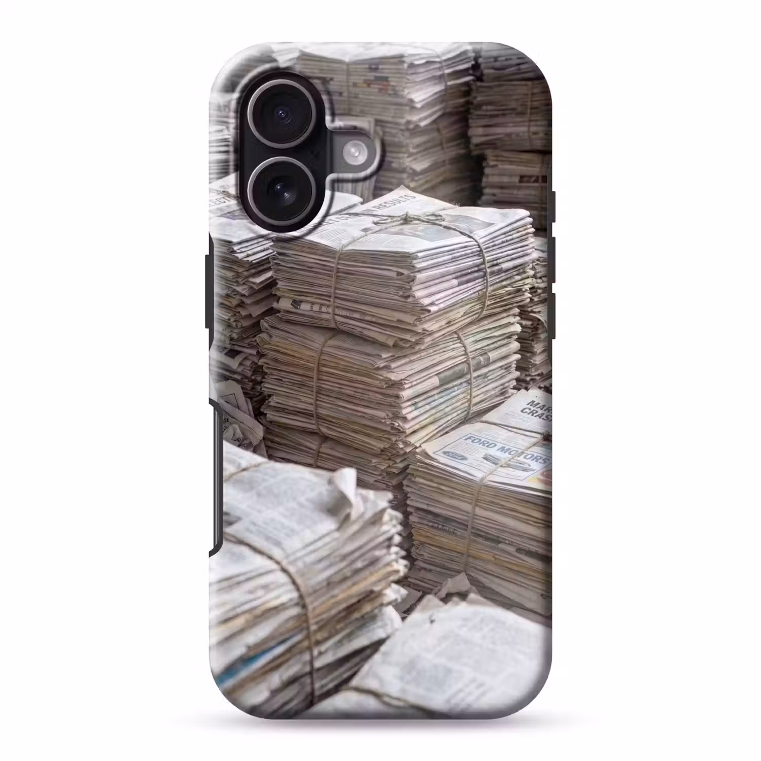 Kranten - Stapels - Touw - Informatie - Vintage Toughcase MagSafe Apple iPhone 17 klein -3d